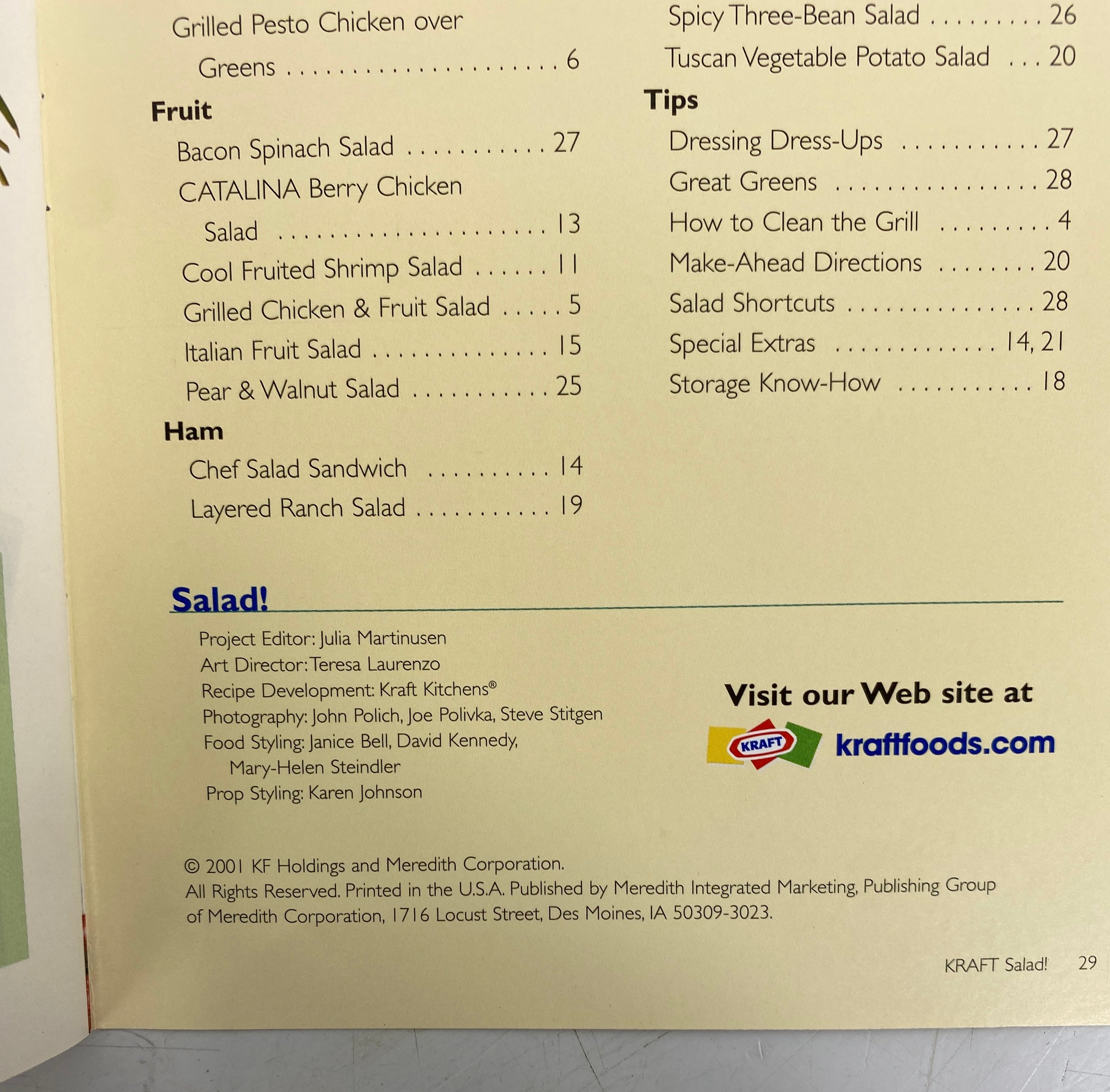 3 Kraft Recipe Booklets: Complete Cheese/Main Dish/Salad! w Ad Supplement