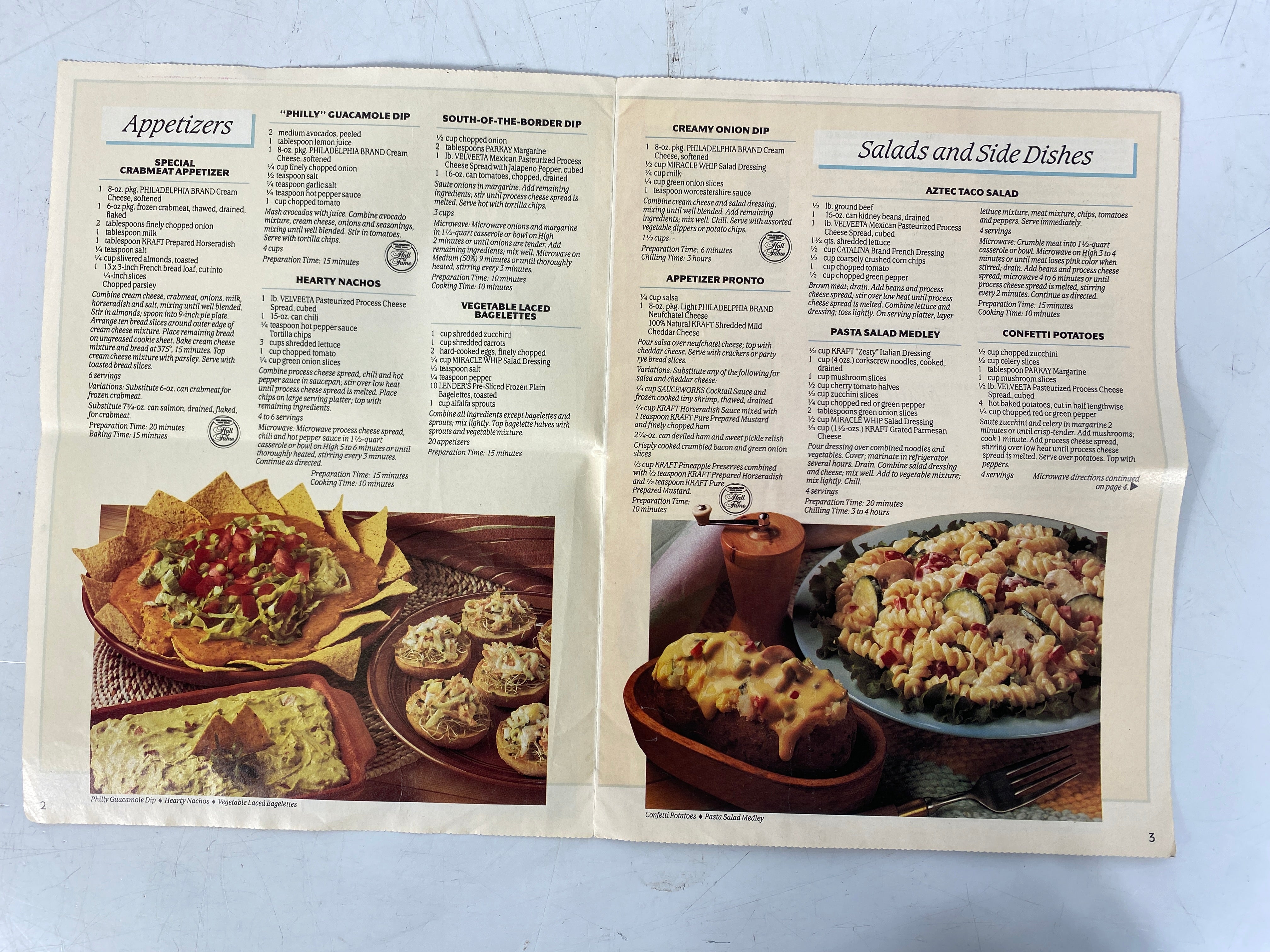 3 Kraft Recipe Booklets: Complete Cheese/Main Dish/Salad! w Ad Supplement