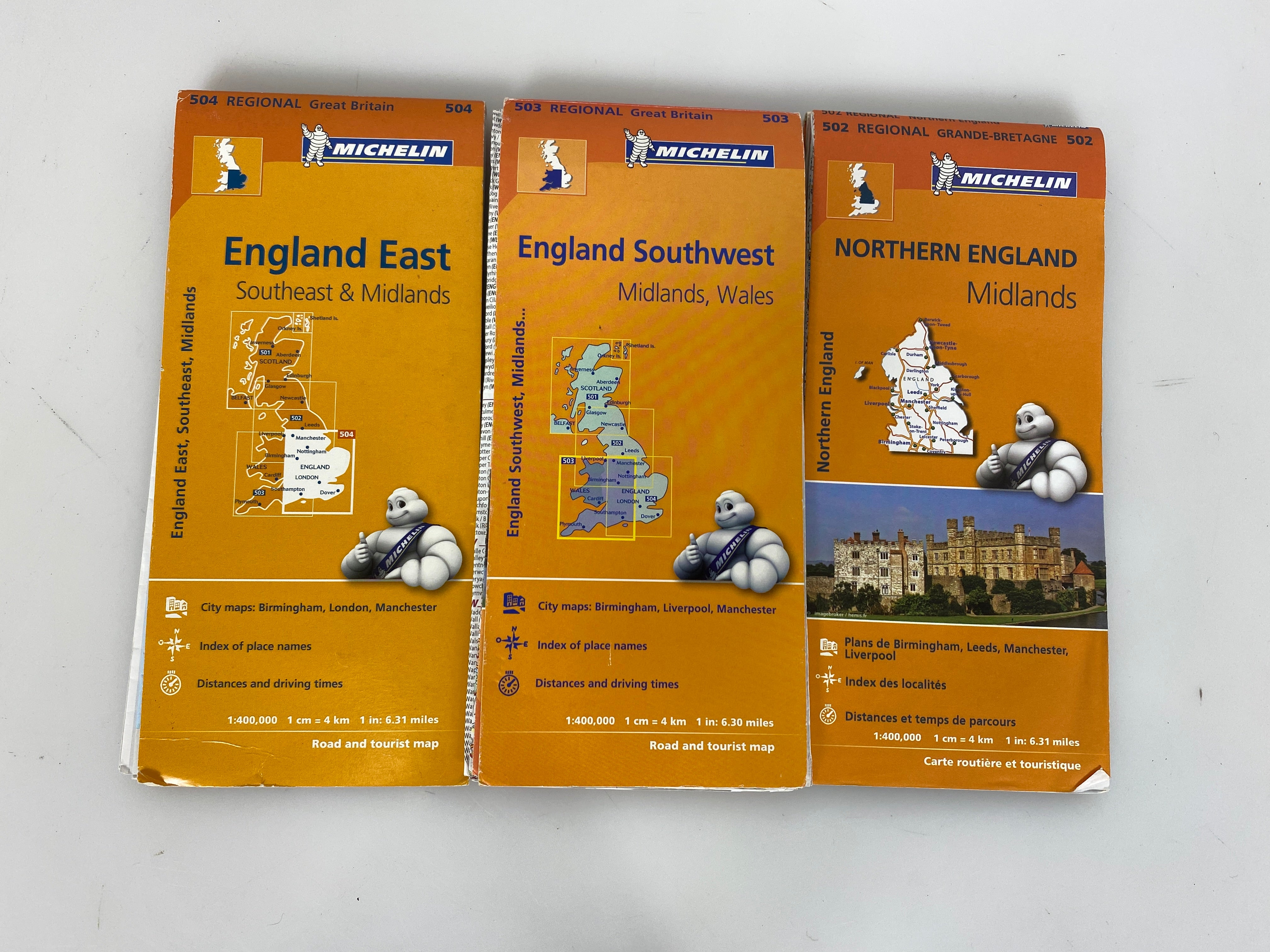 3 Michelin Regional Great Britain Maps 502/503/504 2015-2016