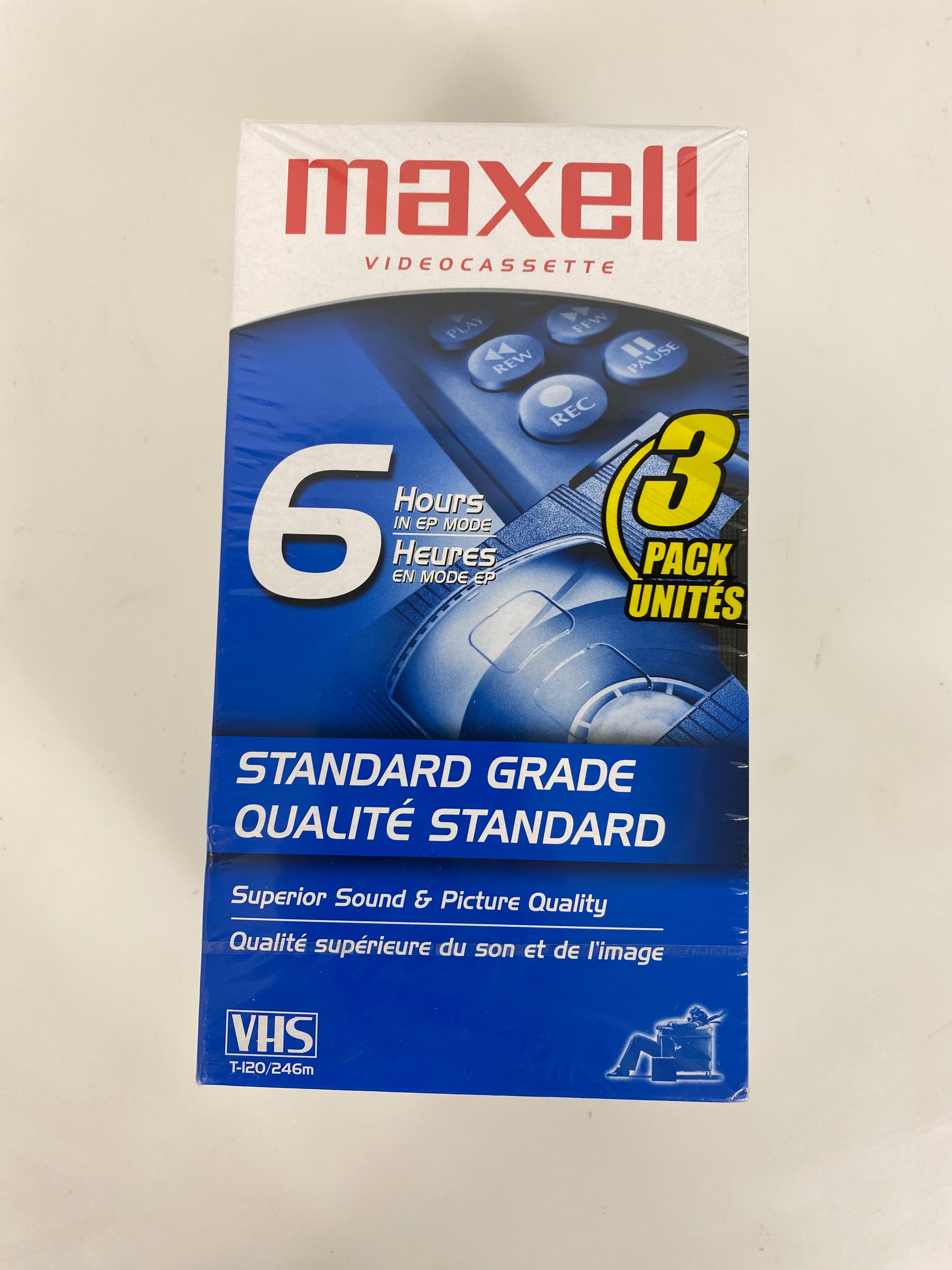 3 Pack Blank Maxell VHS Tapes *New*