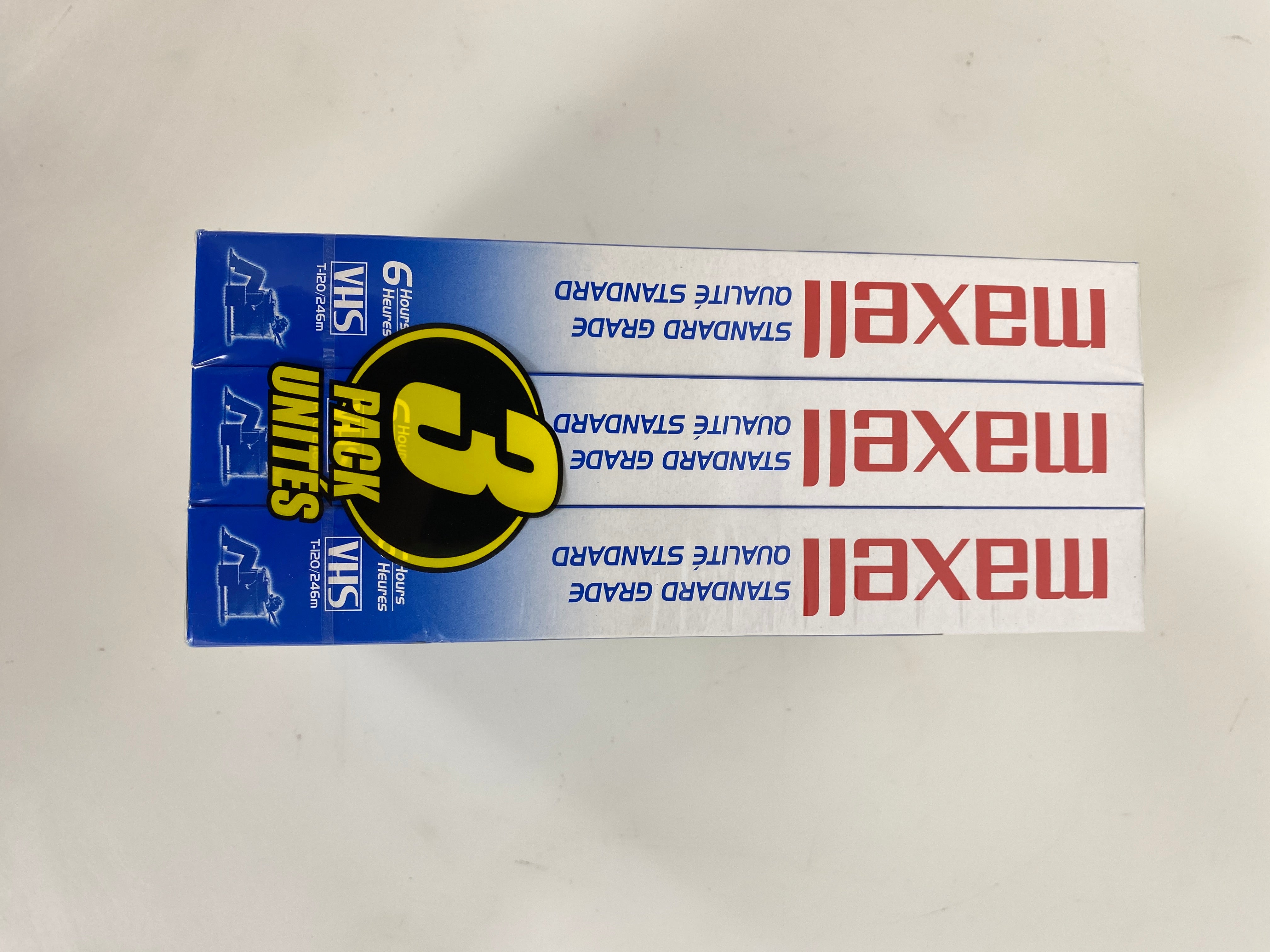 3 Pack Blank Maxell VHS Tapes *New*