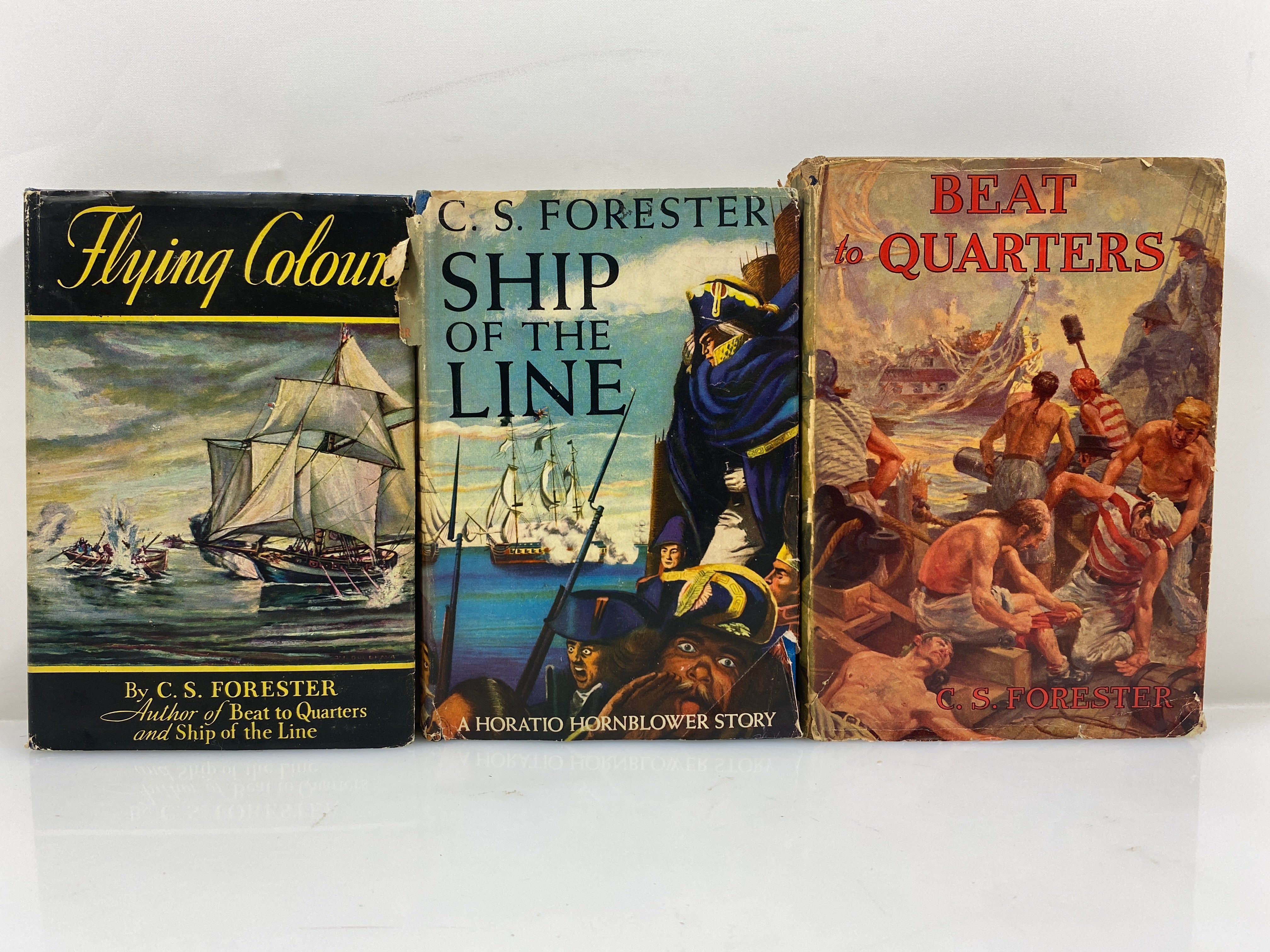 3 Vintage C.S. Forester: Flying Colours/Ship of the Line/Beat to Quarters HCDJ