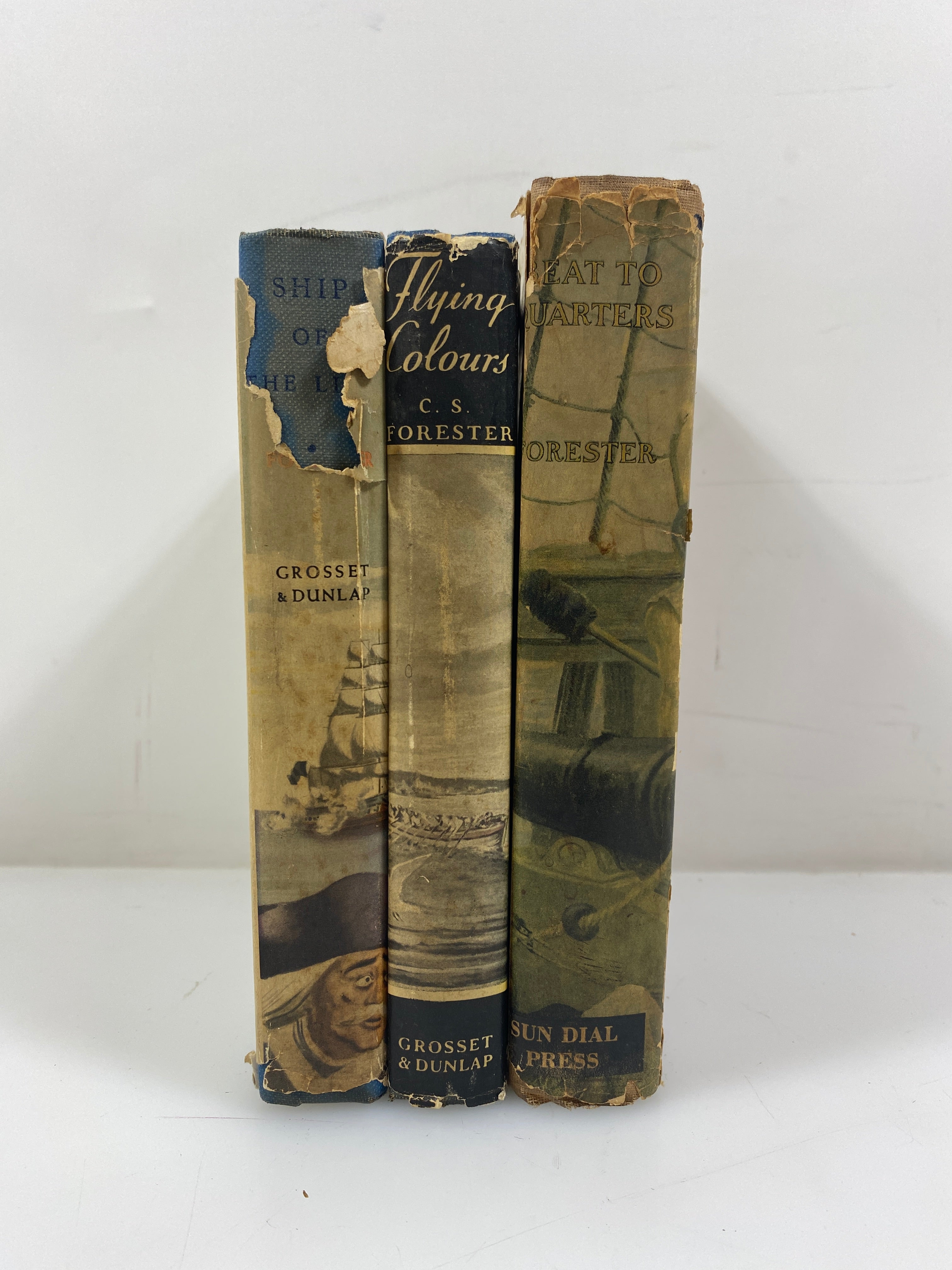 3 Vintage C.S. Forester: Flying Colours/Ship of the Line/Beat to Quarters HCDJ