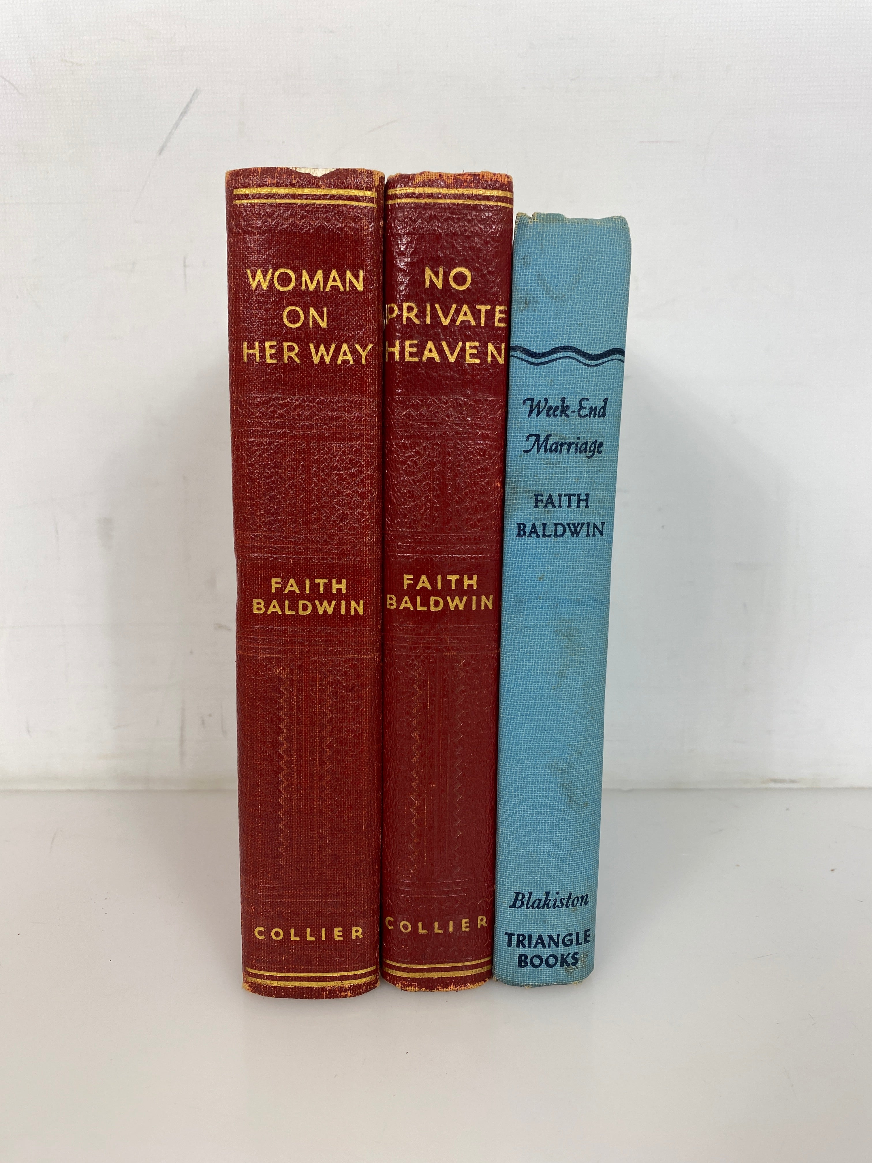 3 Vintage Faith Baldwin HC Weekend Marriage/No Private Heaven/Woman on Her Way