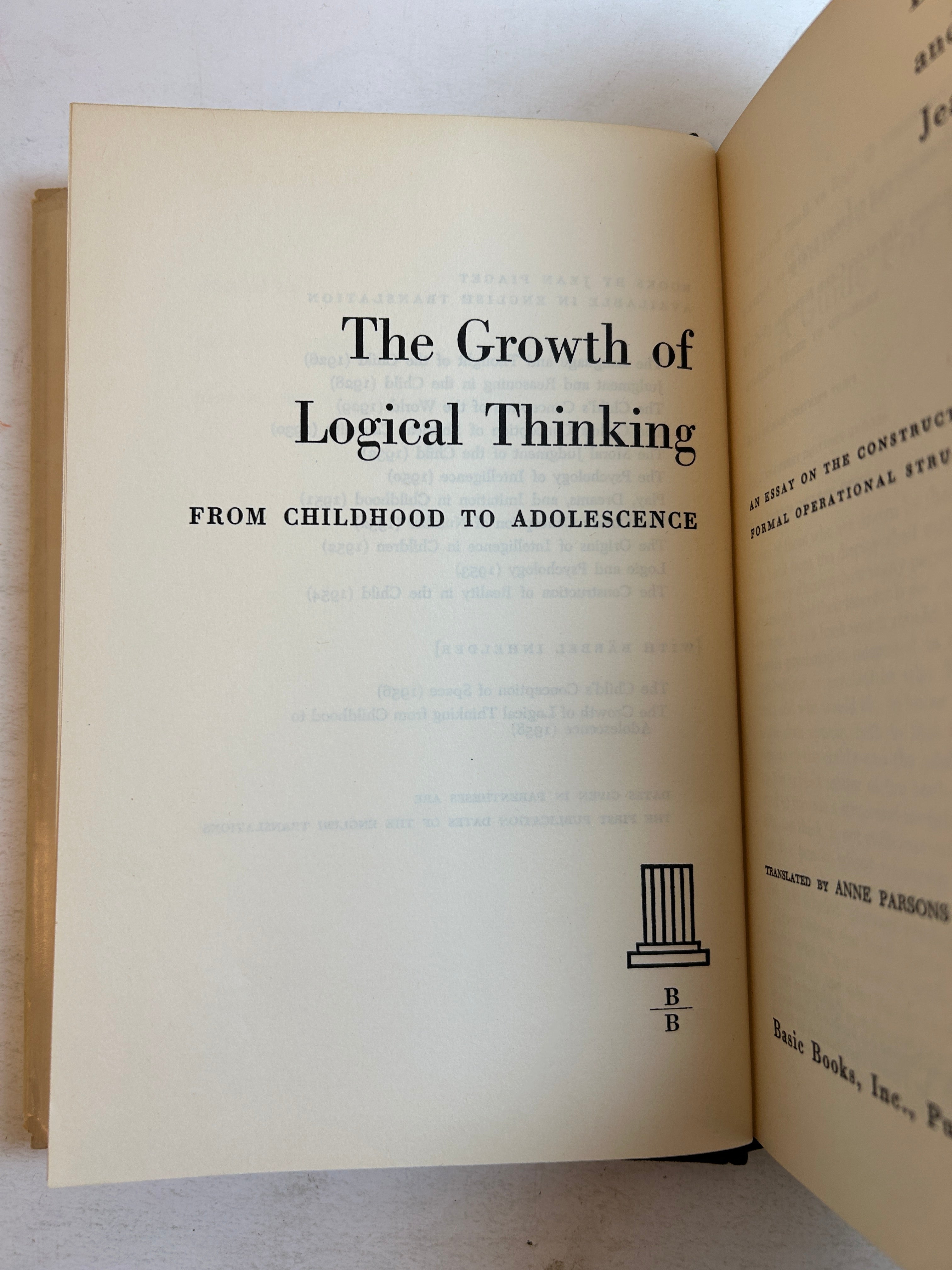 3 Vintage Jean Piaget/Barbel Inhelder Child Psychology Volumes 1959-1969