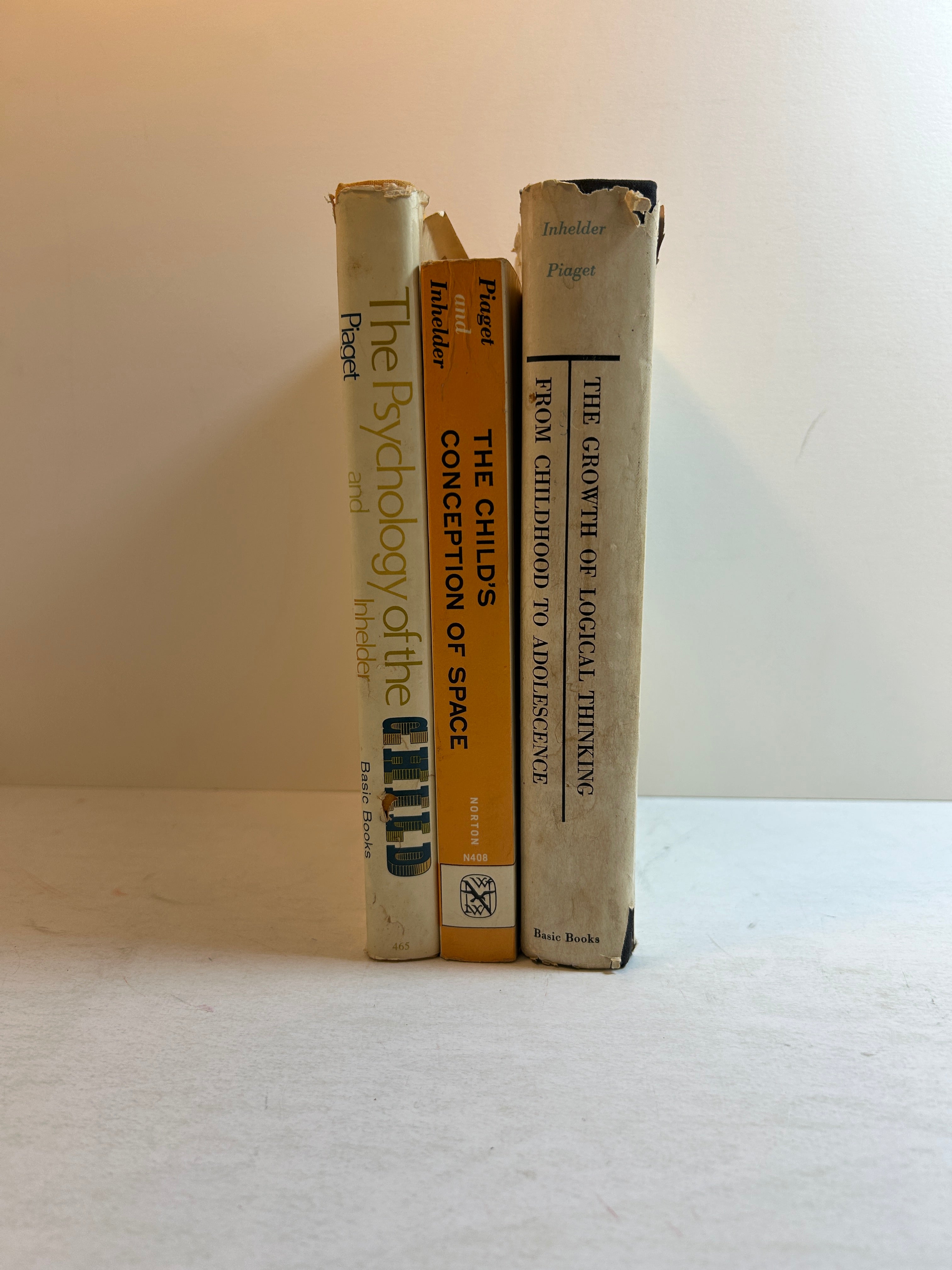 3 Vintage Jean Piaget/Barbel Inhelder Child Psychology Volumes 1959-1969