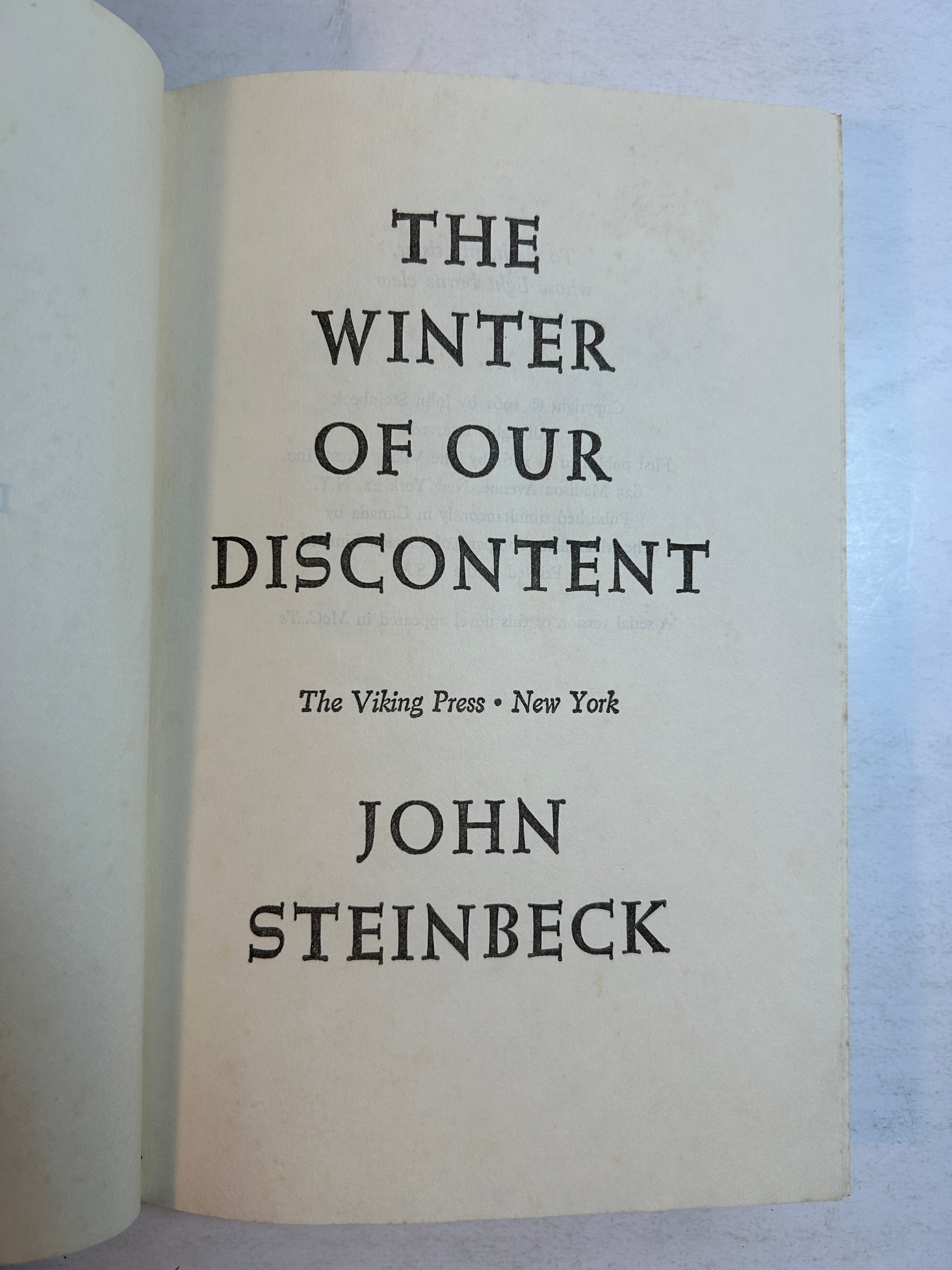3 Vintage John Steinbeck Novels 1961-1967 The Viking Press HC