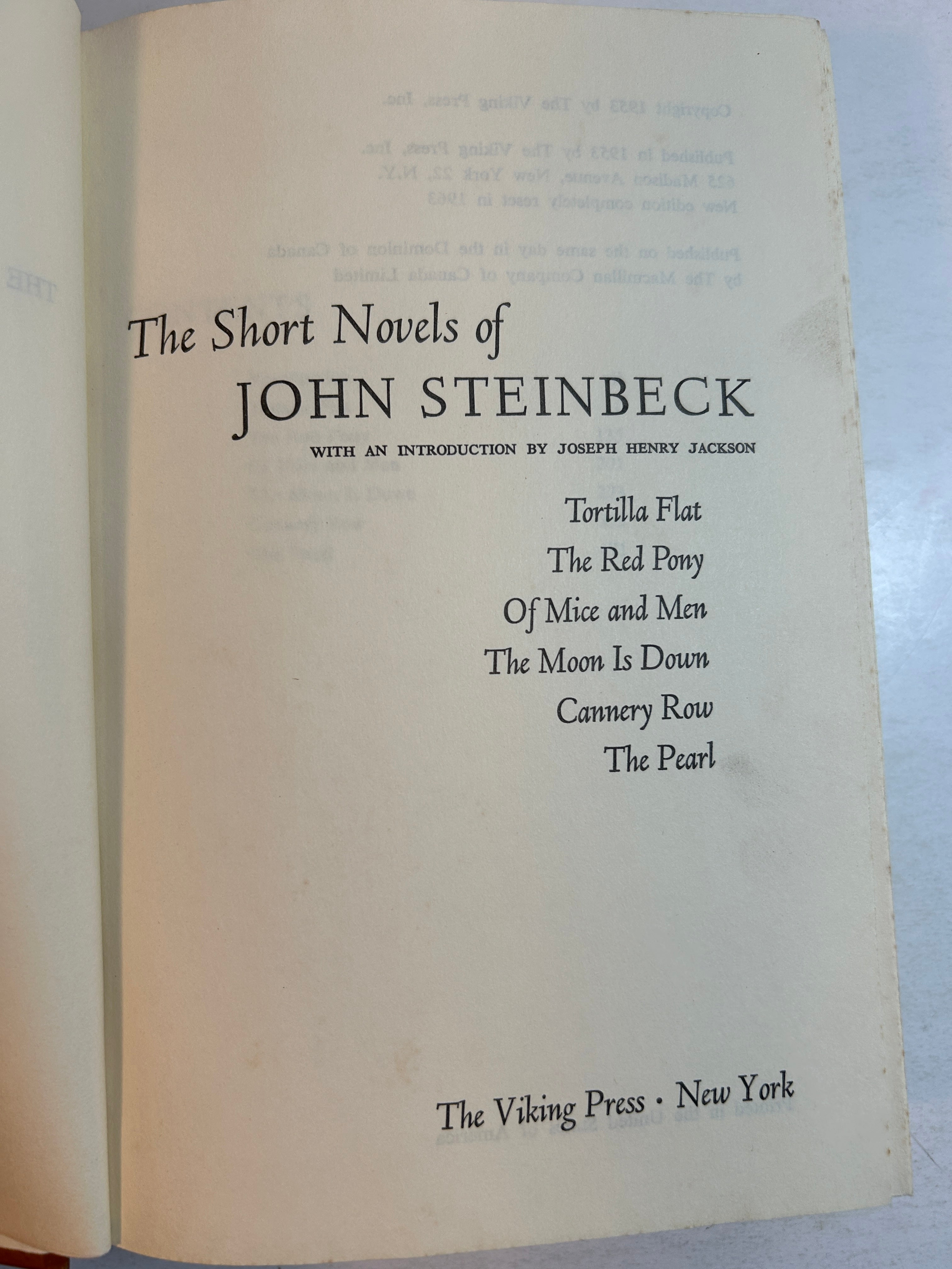 3 Vintage John Steinbeck Novels 1961-1967 The Viking Press HC