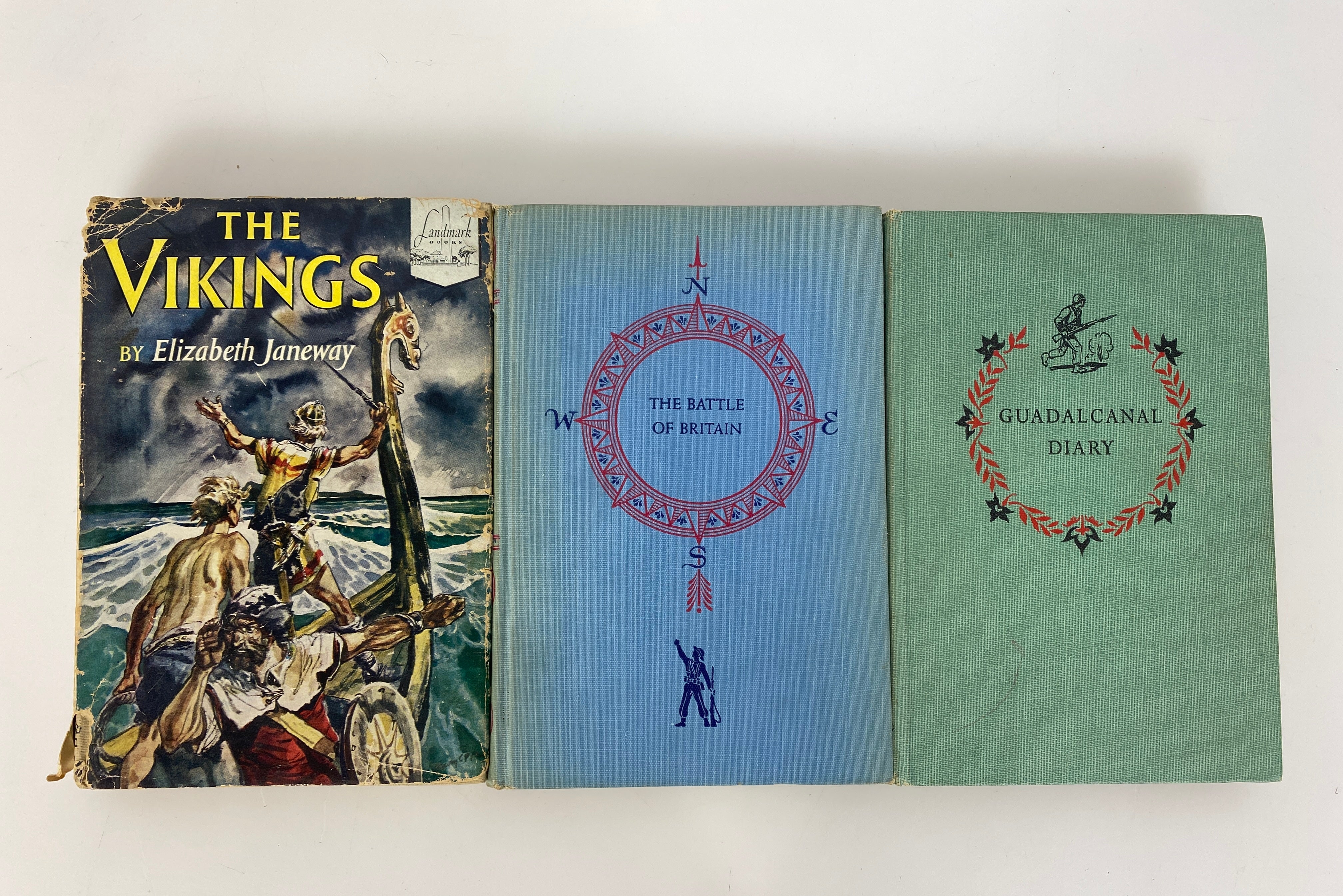 3 Vintage Landmark Vols: The Vikings/The Battle of Britain/Guadalcanal Diary HC