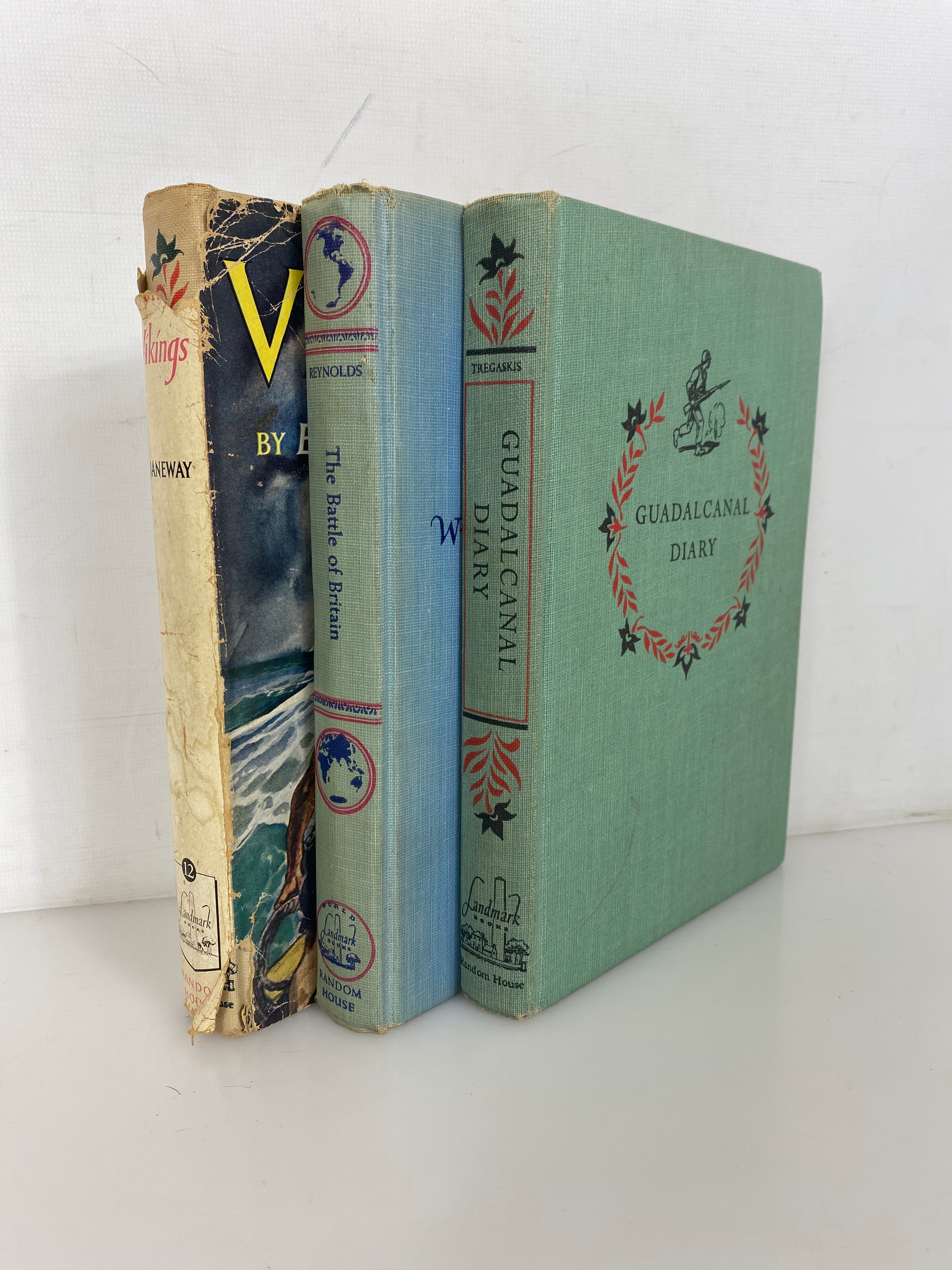 3 Vintage Landmark Vols: The Vikings/The Battle of Britain/Guadalcanal Diary HC