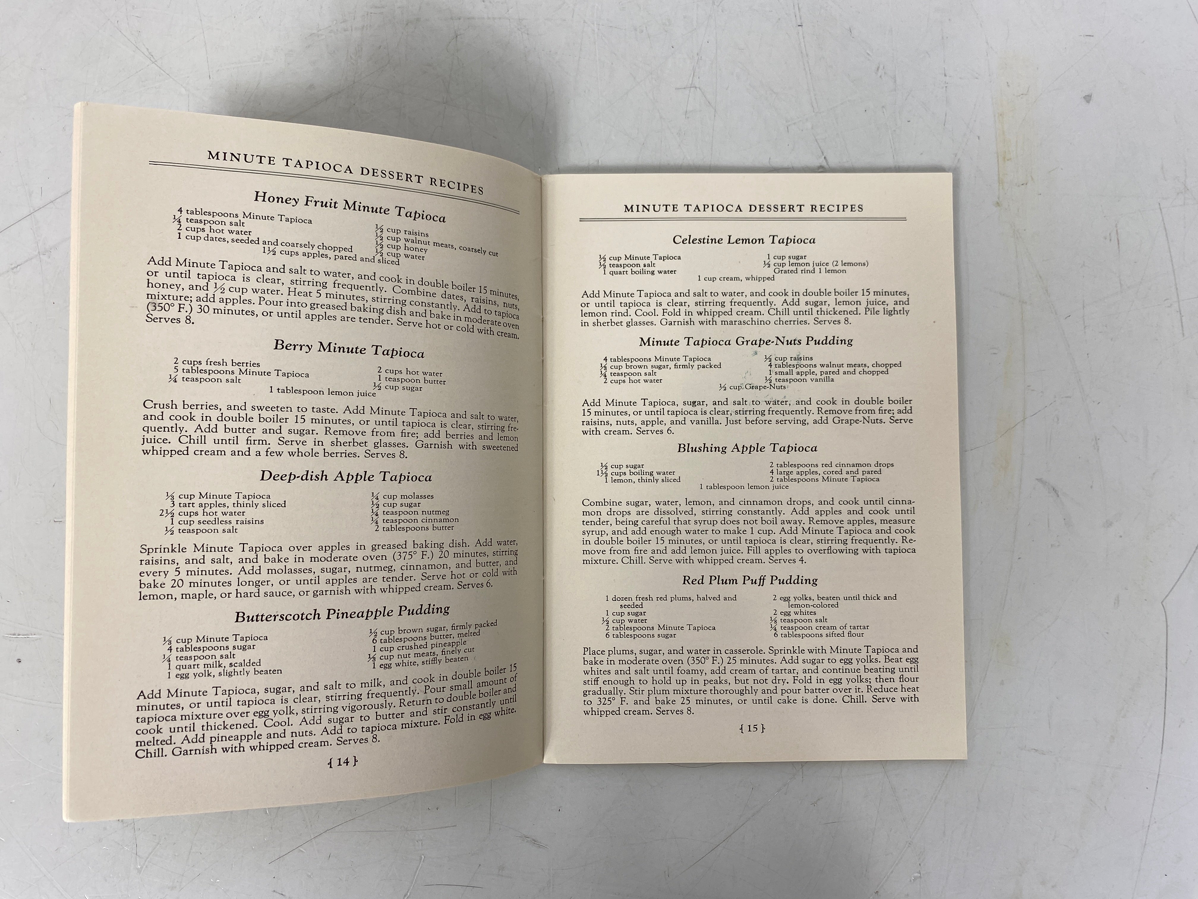 3 Vintage Minute Tapioca Recipe Booklets 1928-1934 SC