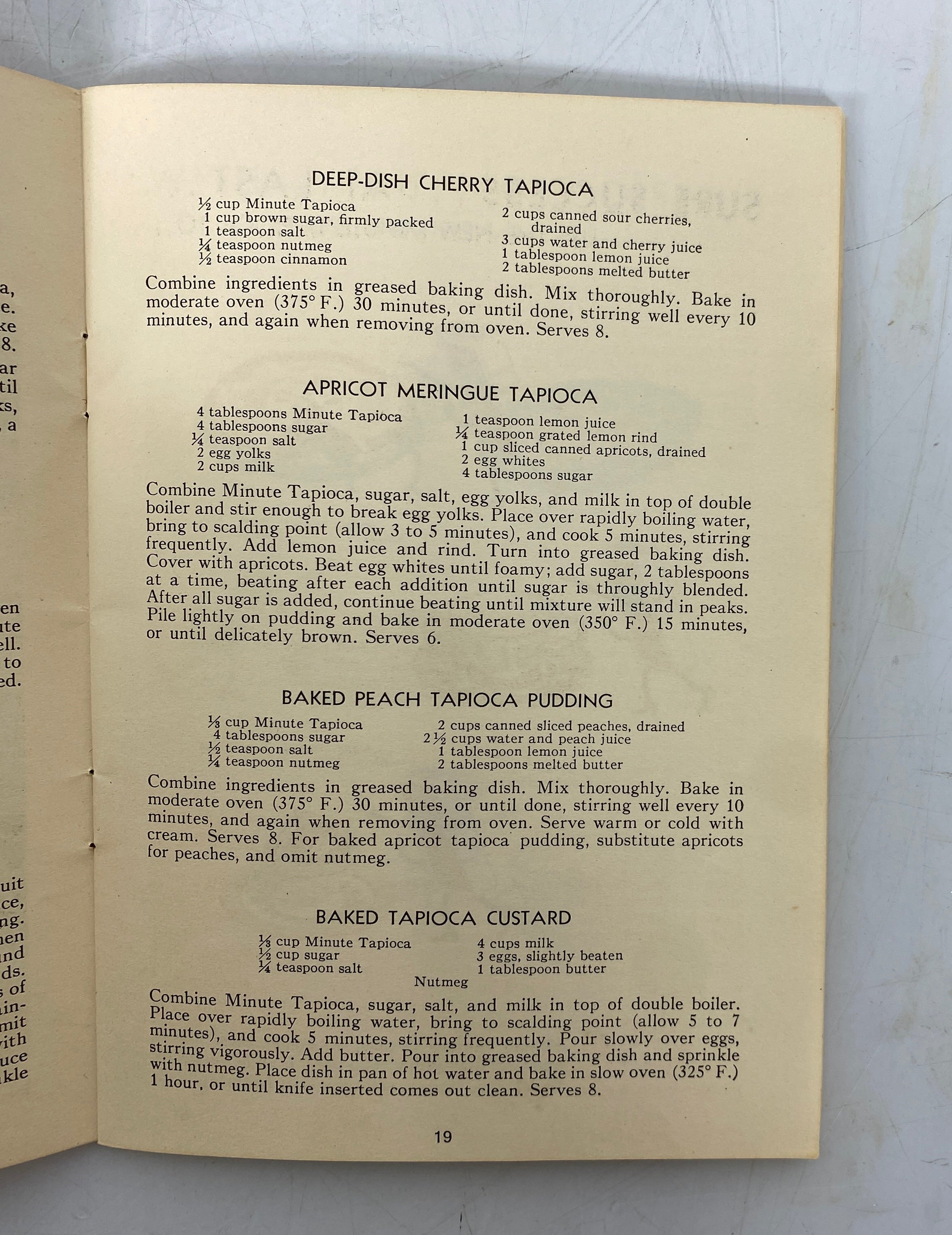 3 Vintage Minute Tapioca Recipe Booklets 1928-1934 SC