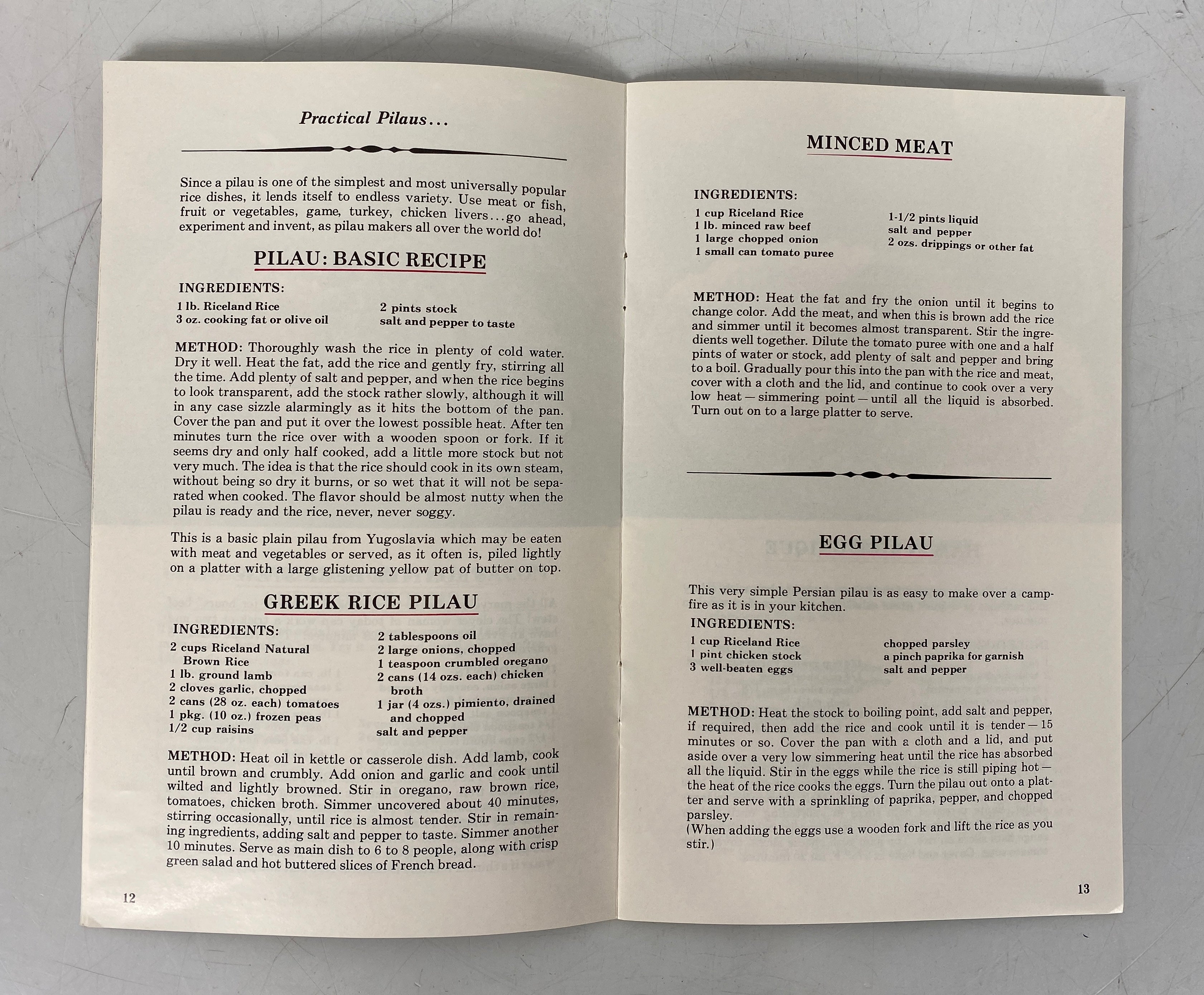 3 Vintage Rice Cookbooks: Minute Rice/Riceland Rice/The Rice Council SC