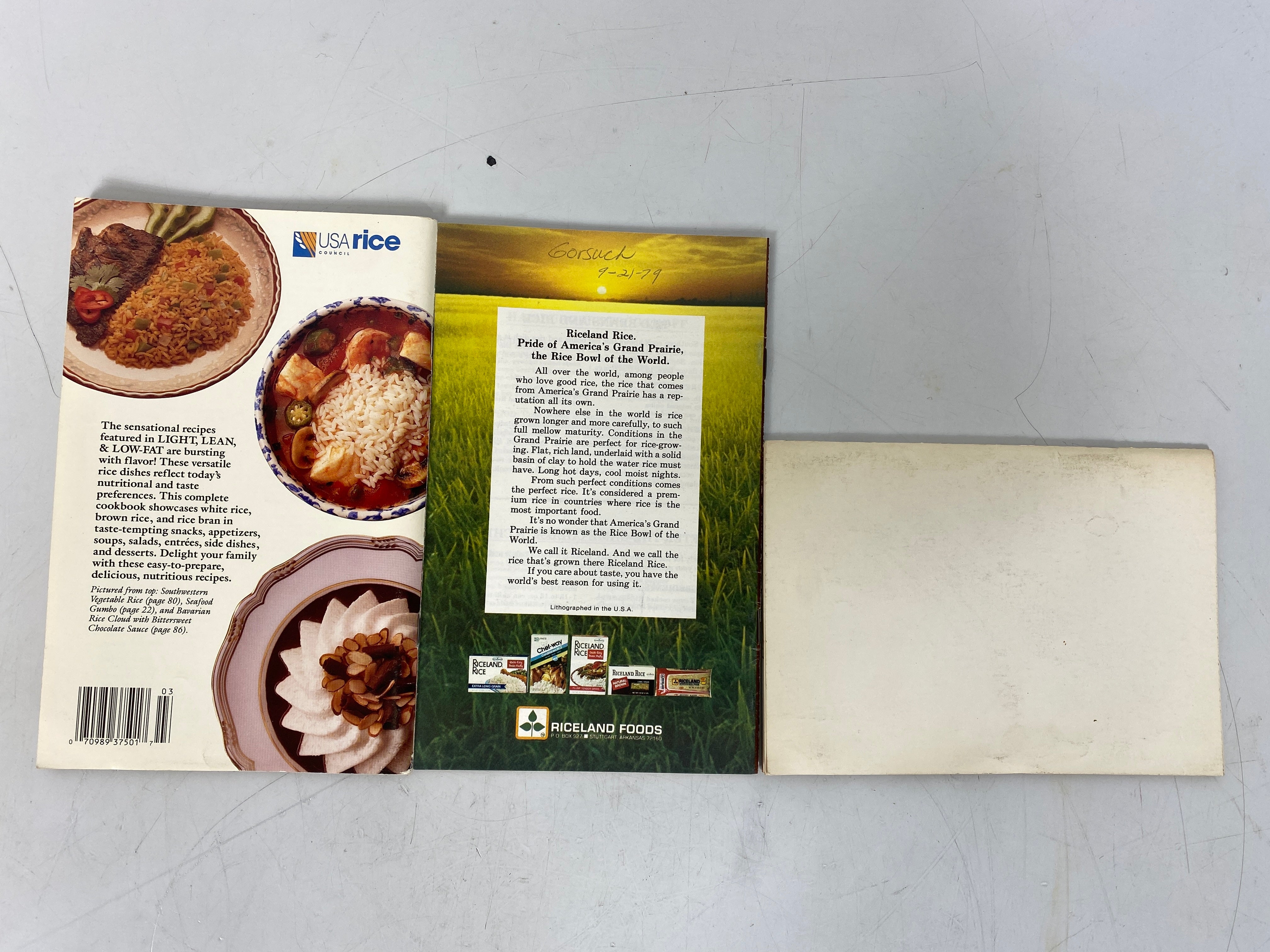 3 Vintage Rice Cookbooks: Minute Rice/Riceland Rice/The Rice Council SC