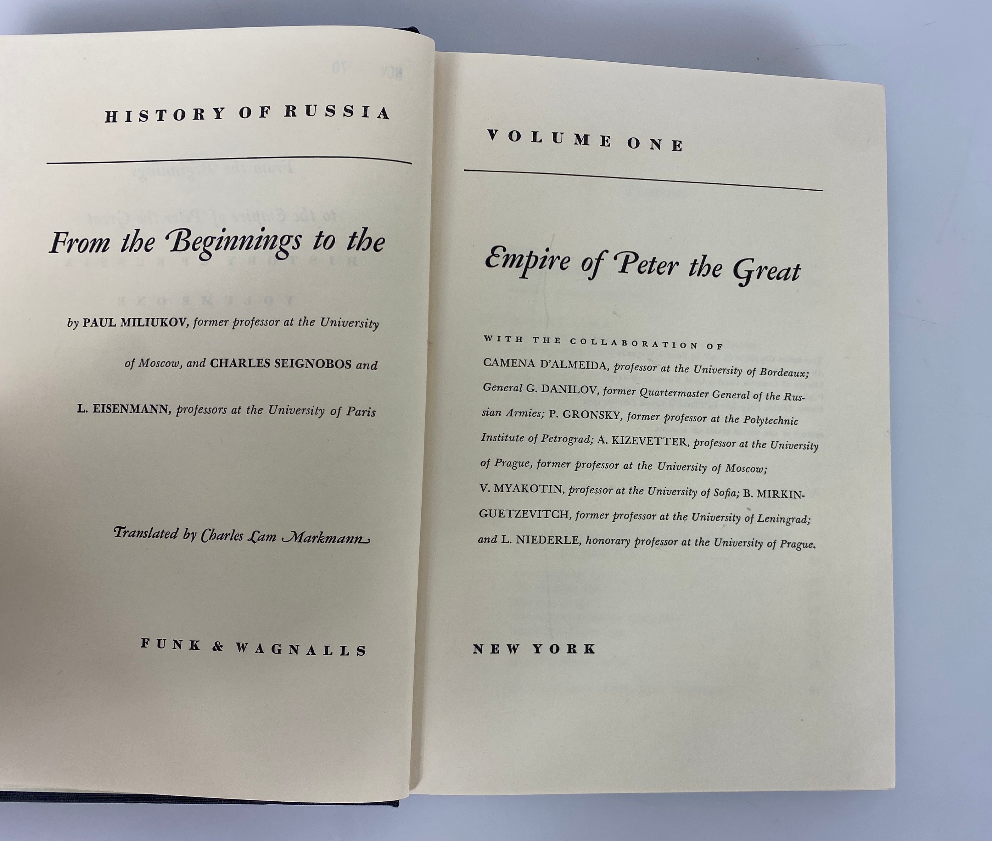 3 Vol Set: History of Russia by Miliukov/Seignobos/Eisenmann 1968 Ex-Library HC
