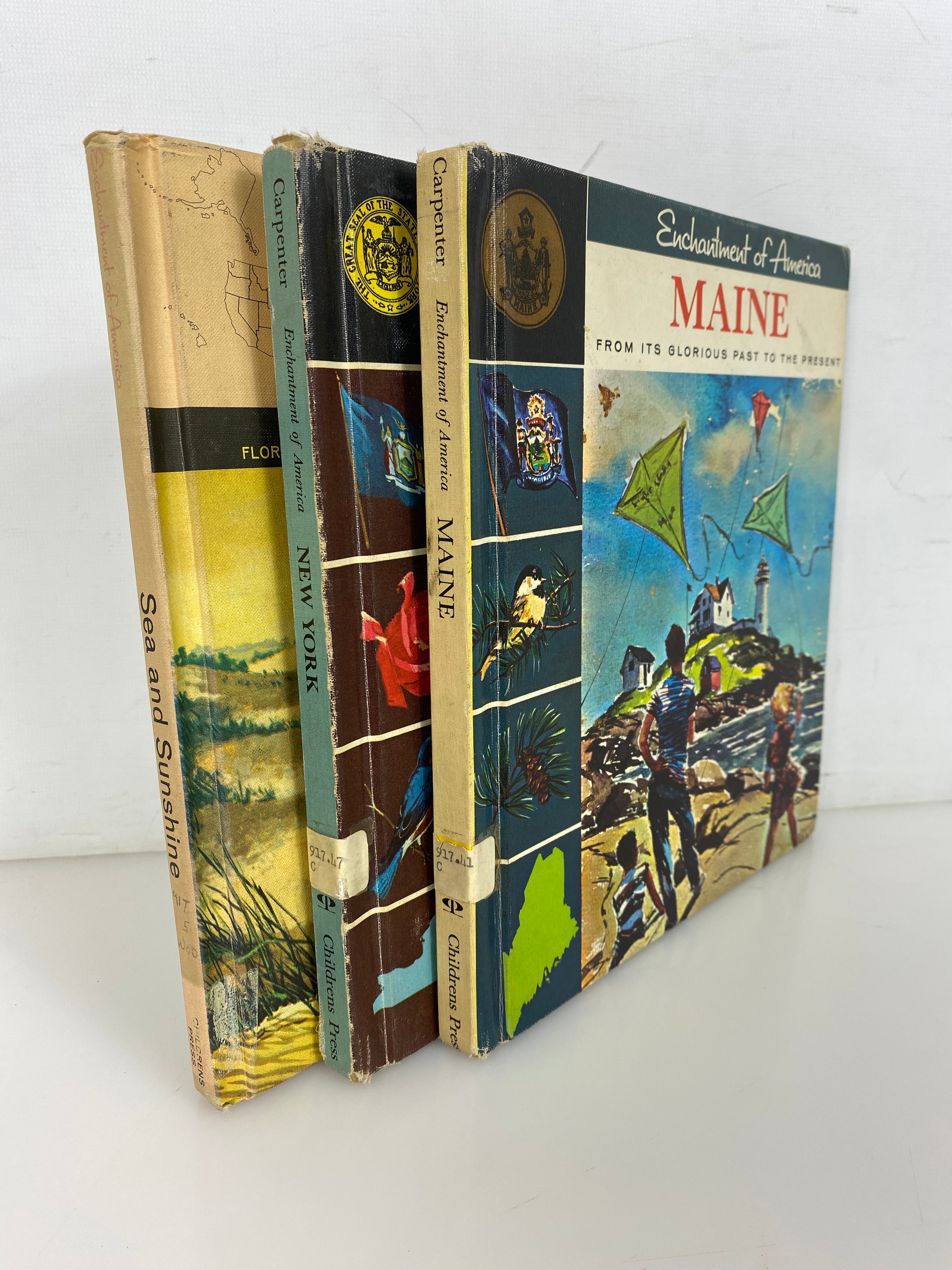 3 Vols: Enchantment of America Maine/New York/Sea & Sunshine Ex-Library HC