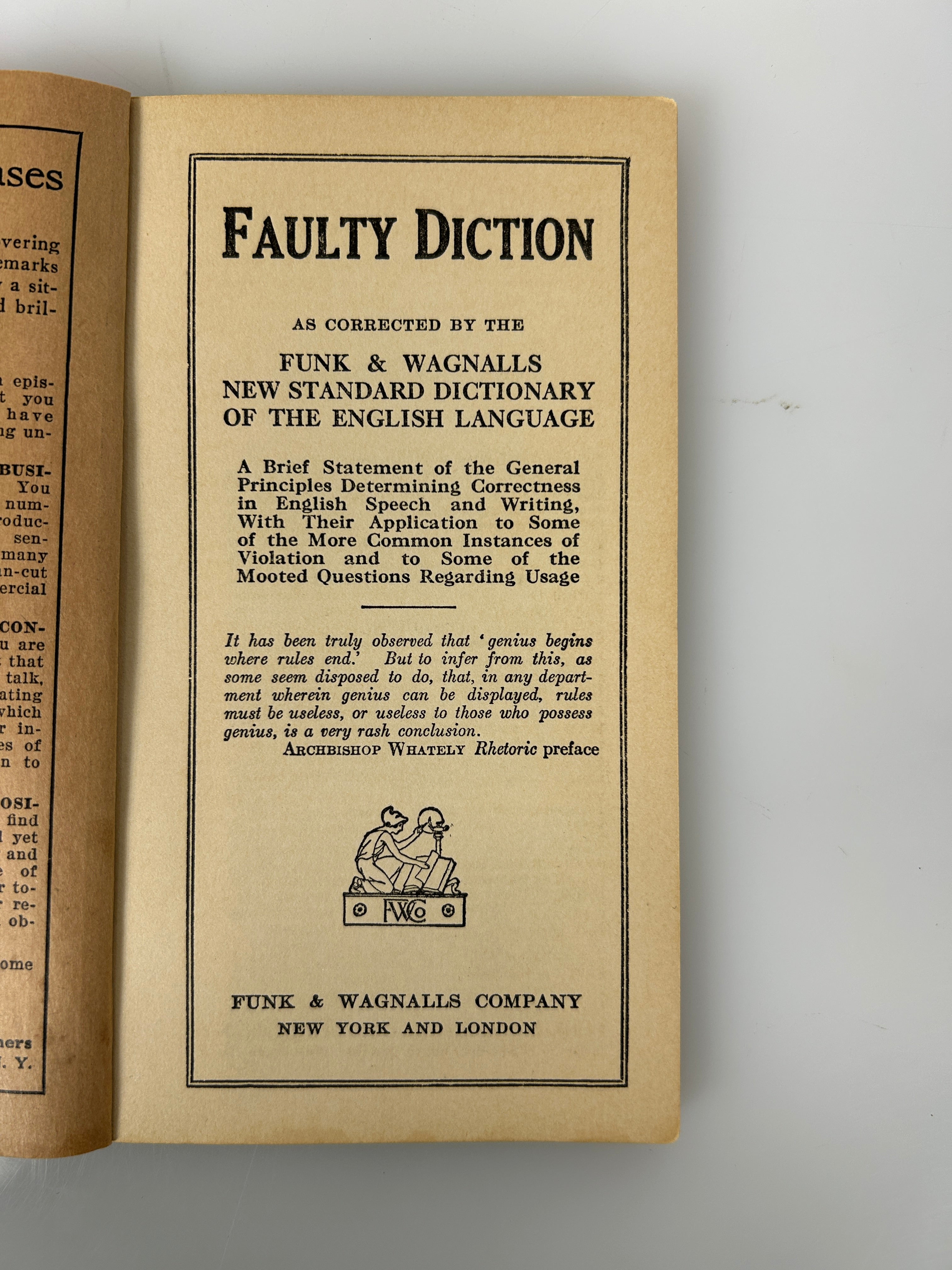 3 Vols: Faulty Diction/Mend Your Speech/Better Say Funk & Wagnalls Booklets 1923