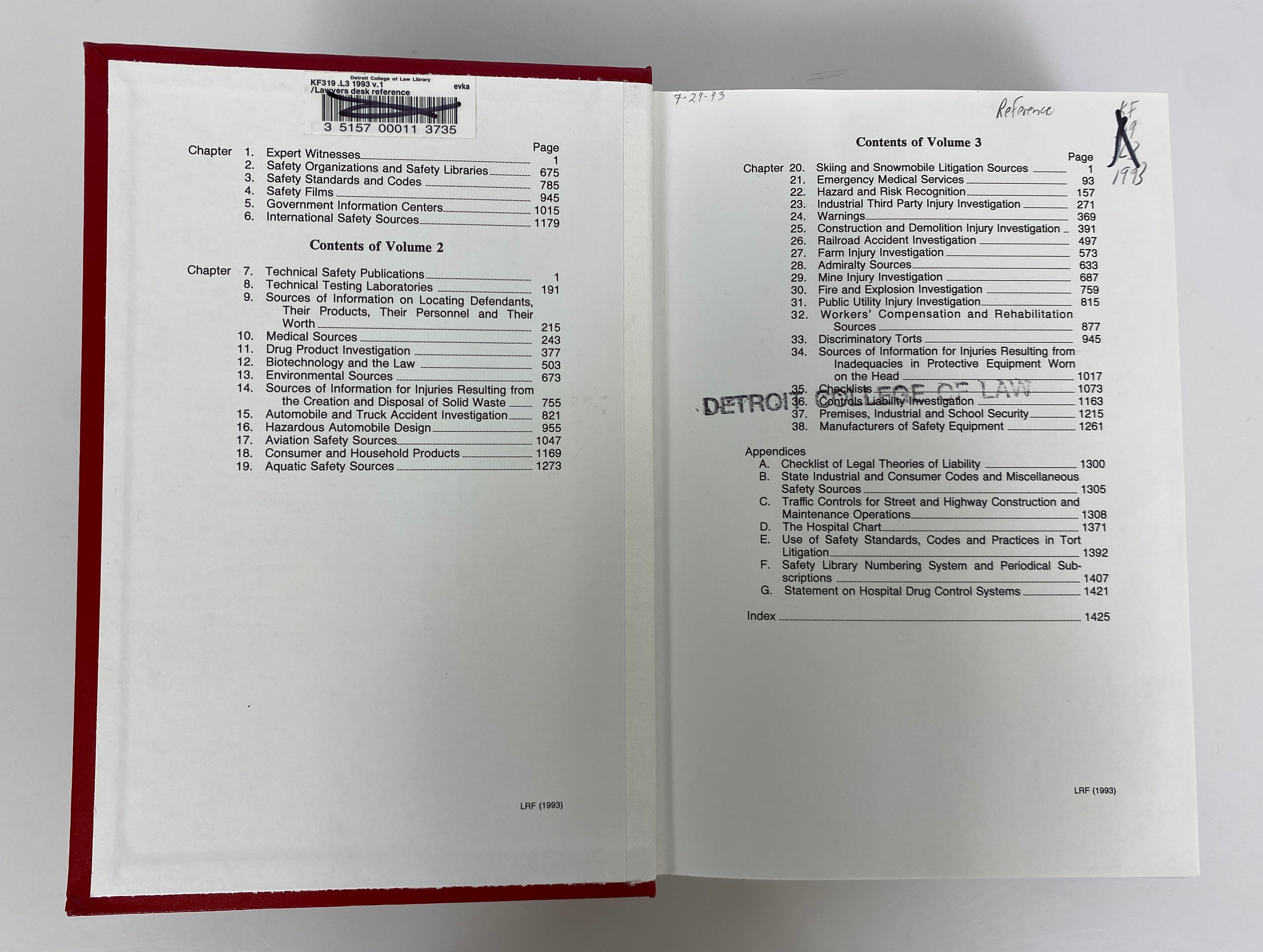 3 Vols: Lawyer's Desk Reference Philo/Philo 1993 8th Edition Ex-Library HC