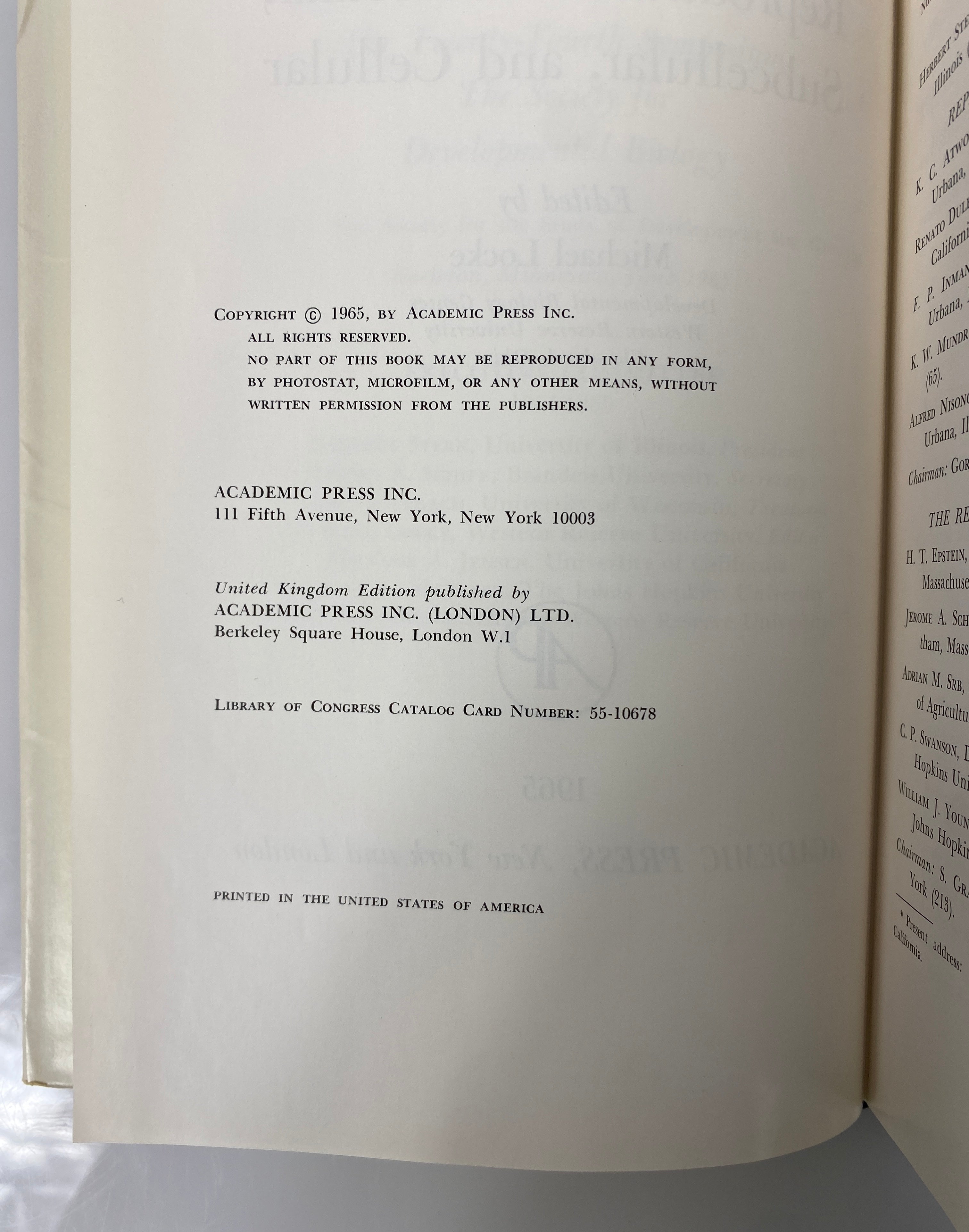 3 Vols: Symposium of the Society for Study of Development & Growth 1963-65 HCDJ