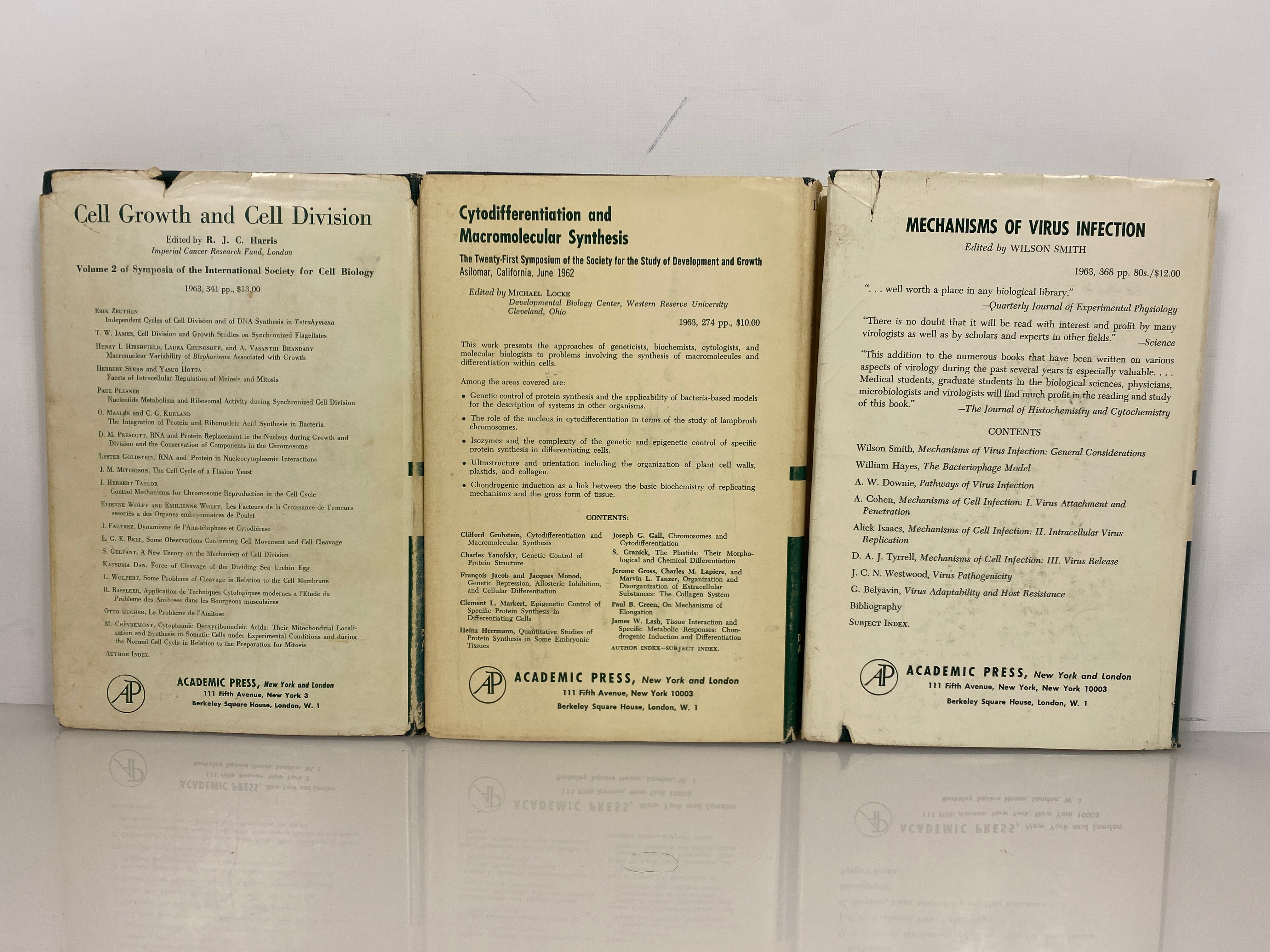 3 Vols: Symposium of the Society for Study of Development & Growth 1963-65 HCDJ