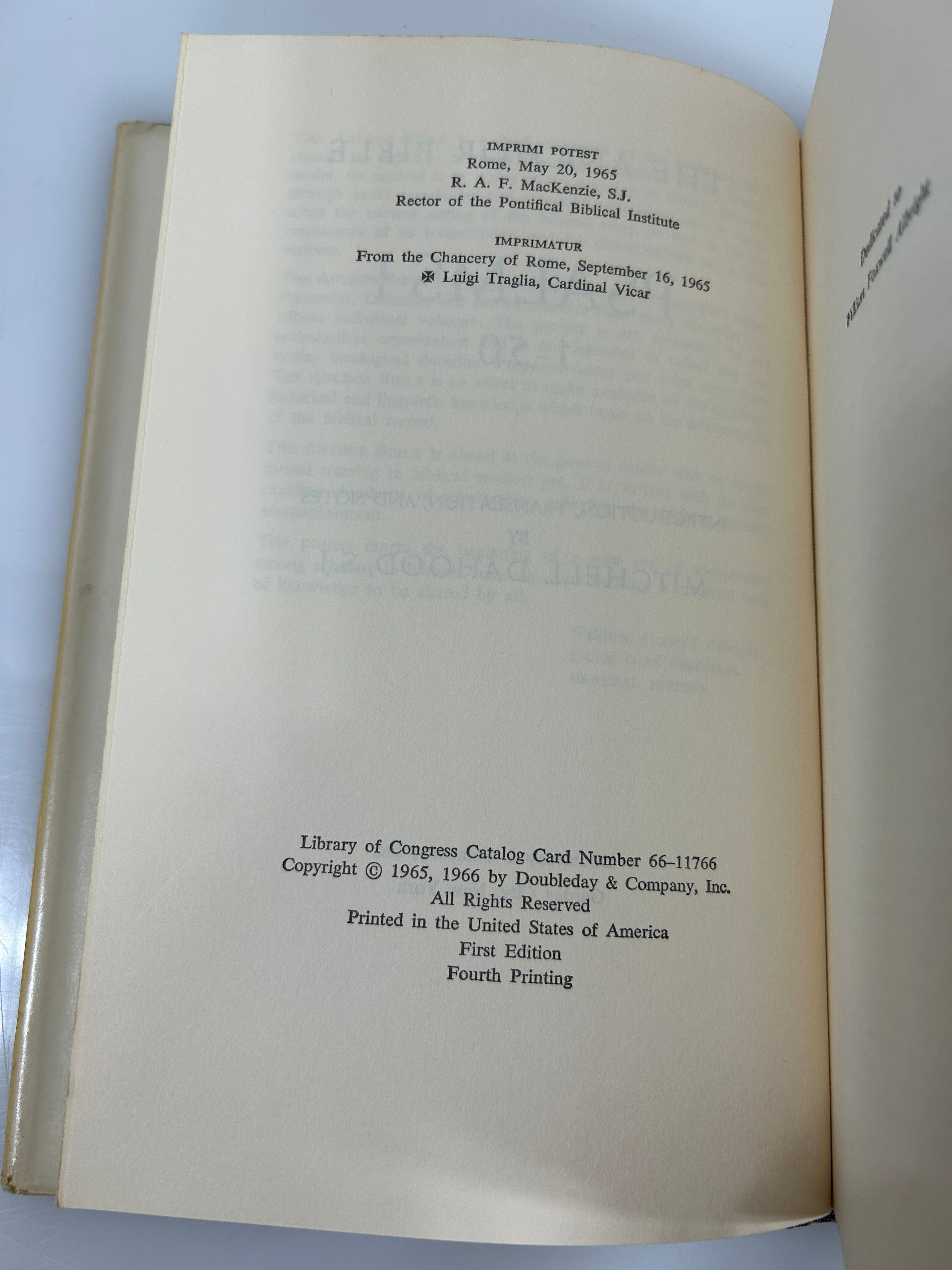 3 Vols: The Anchor Bible Genesis/Psalms I and II 1964-1970 HC DJ