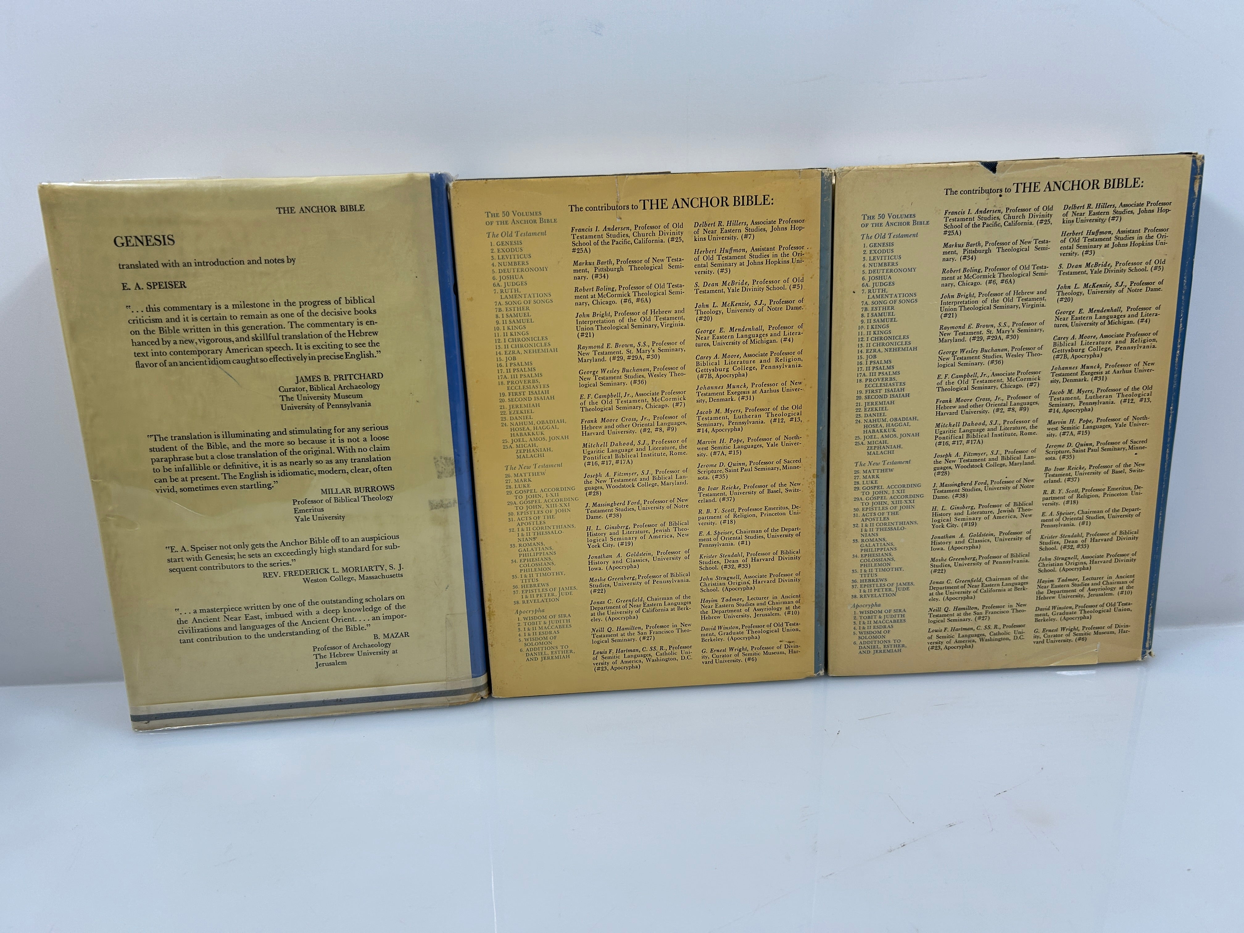 3 Vols: The Anchor Bible Genesis/Psalms I and II 1964-1970 HC DJ