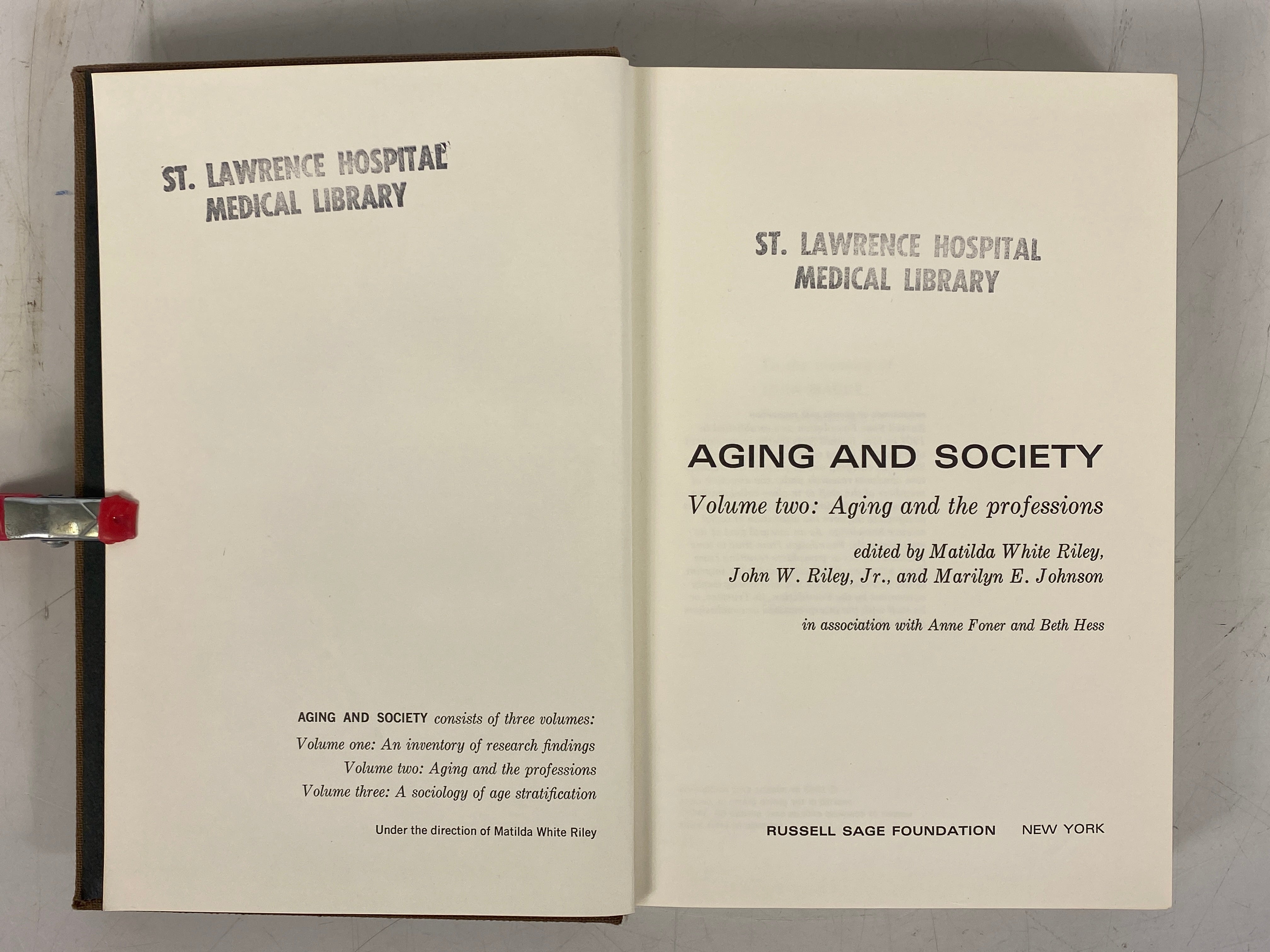 3 Volume Set: Aging and Society Riley/Foner/Johnson 1968-1972 Vintage HC Texts
