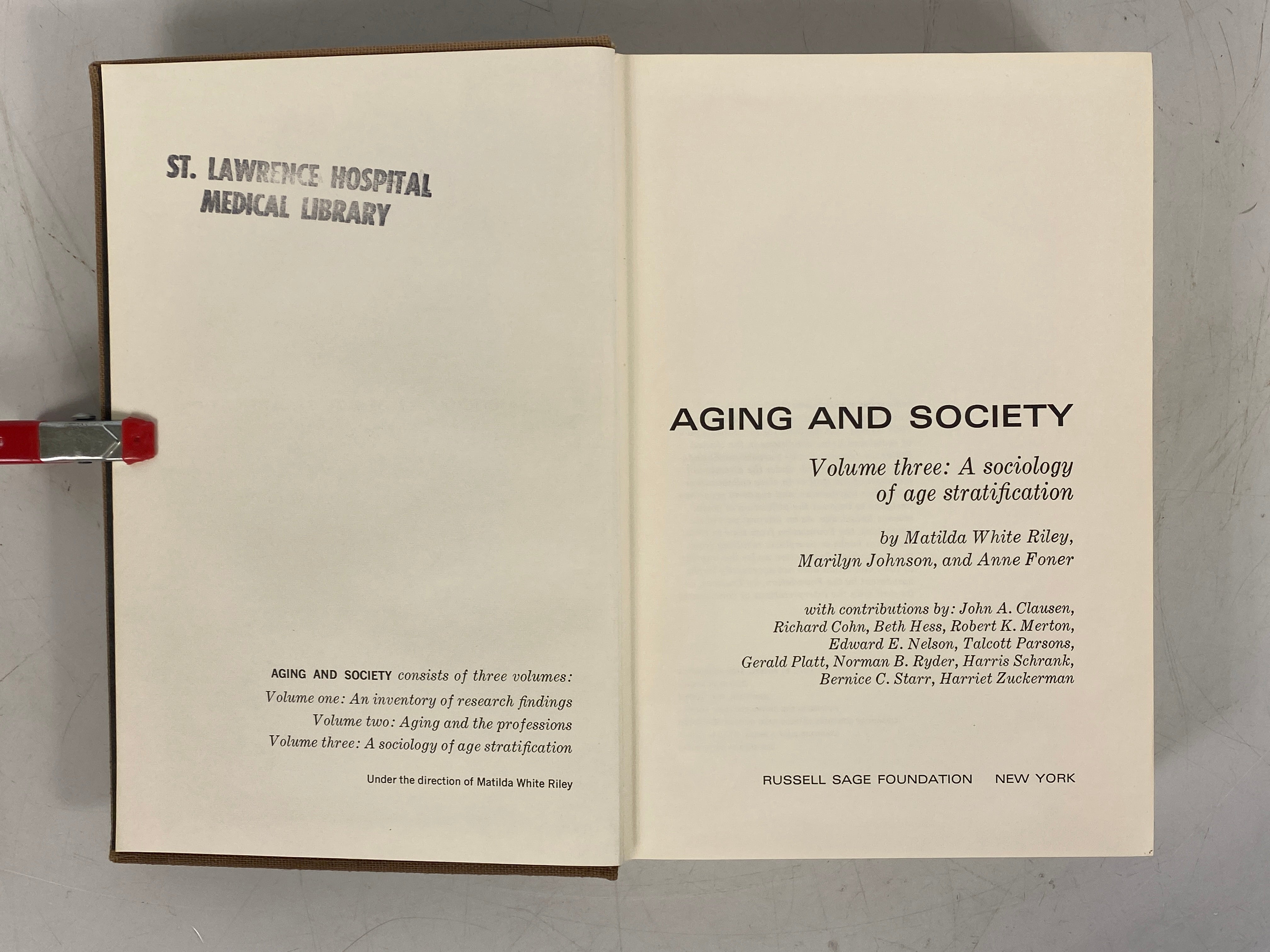 3 Volume Set: Aging and Society Riley/Foner/Johnson 1968-1972 Vintage HC Texts