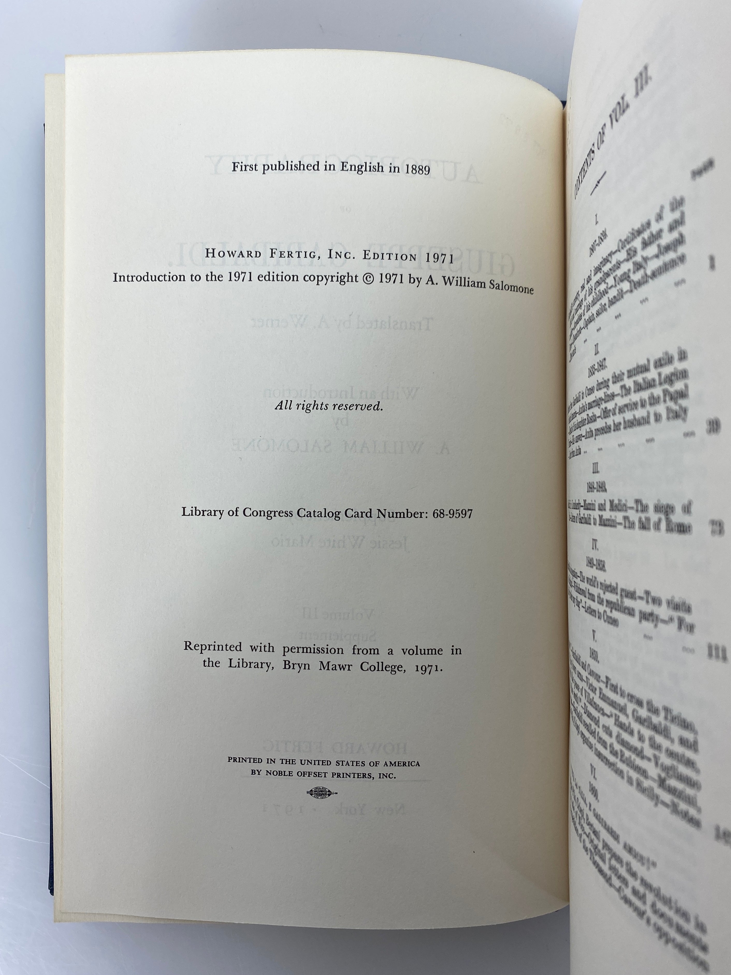 3 Volume Set: Autobiography of Giuseppe Garibaldi 1971 Ex-Library HC