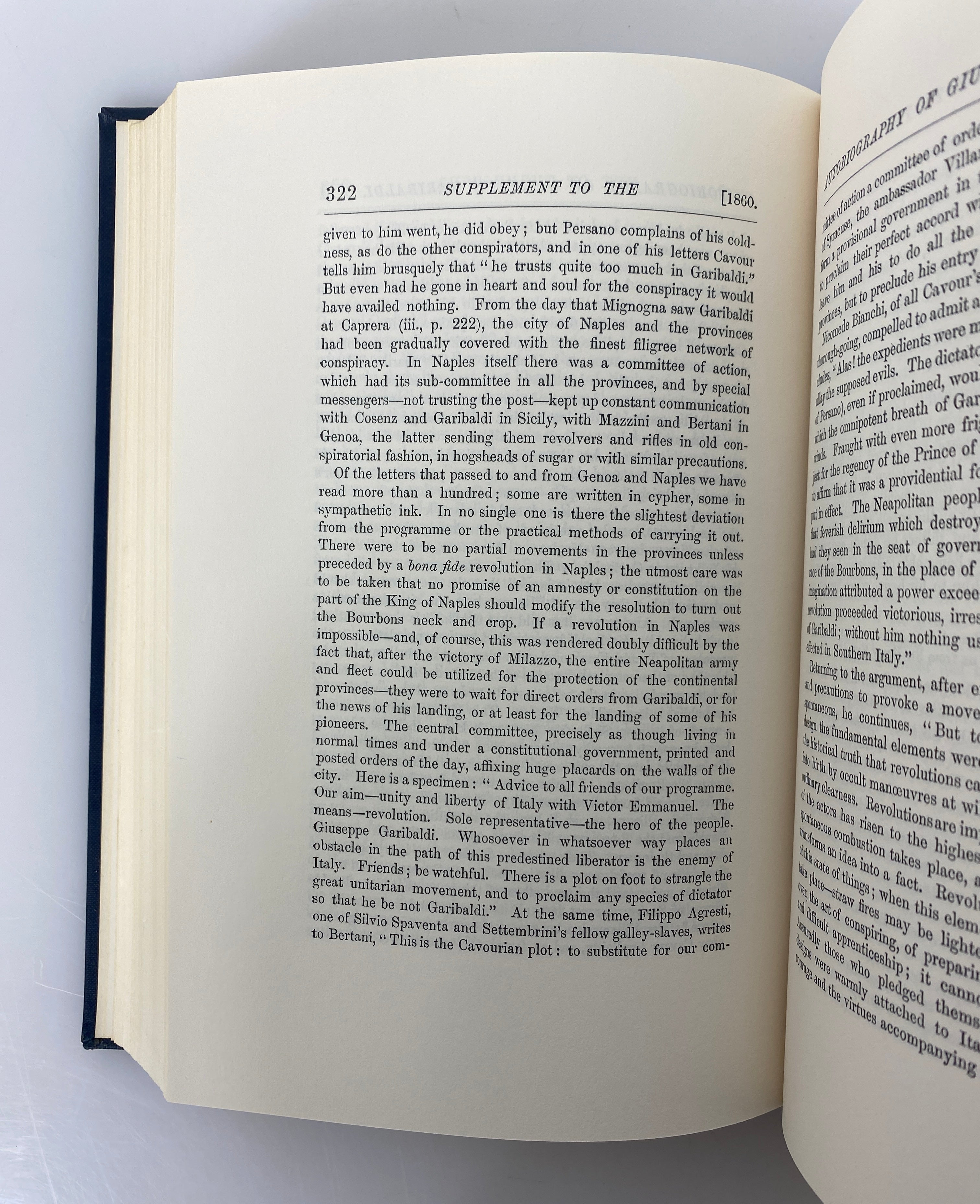 3 Volume Set: Autobiography of Giuseppe Garibaldi 1971 Ex-Library HC