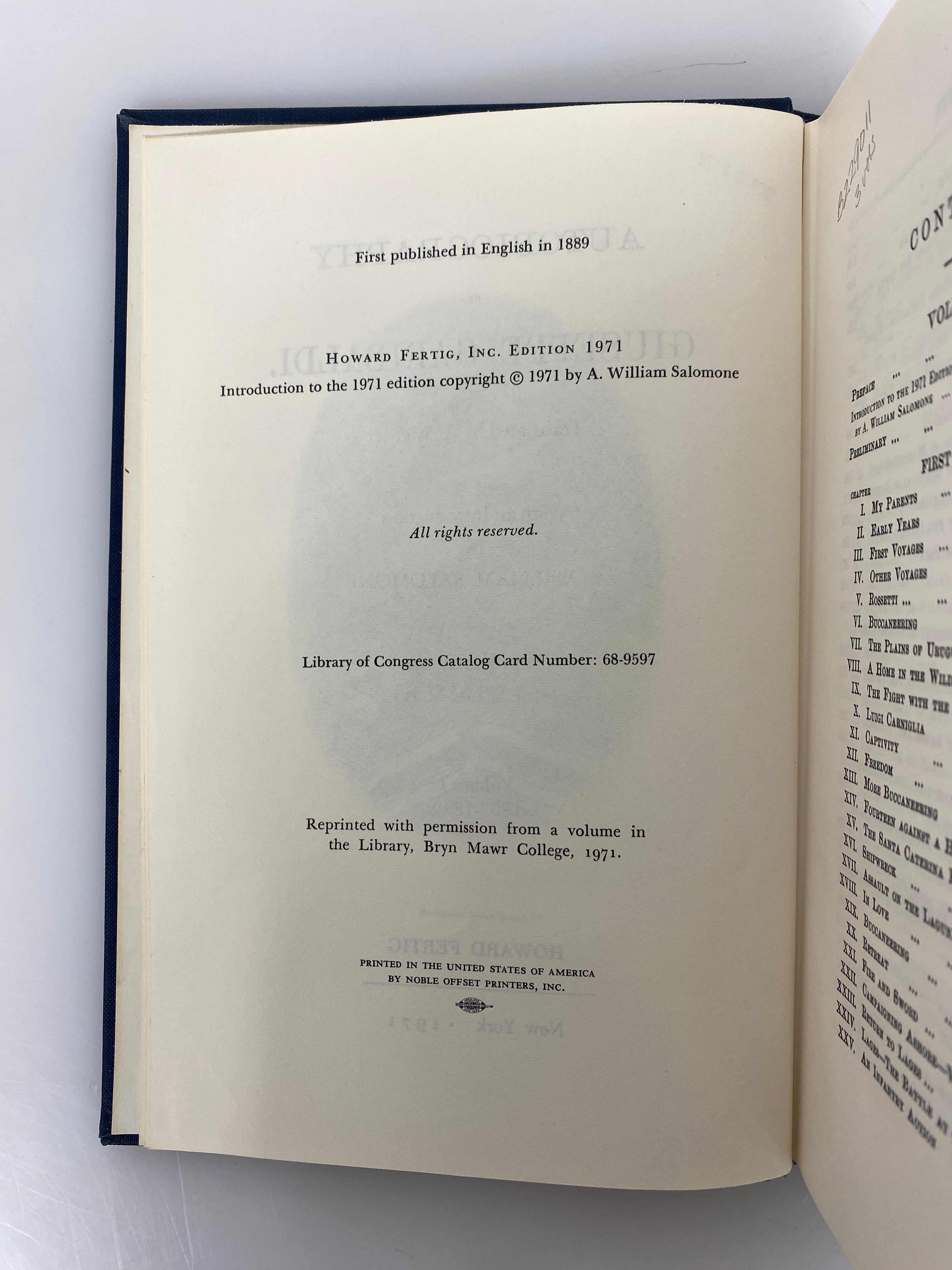 3 Volume Set: Autobiography of Giuseppe Garibaldi 1971 Ex-Library HC