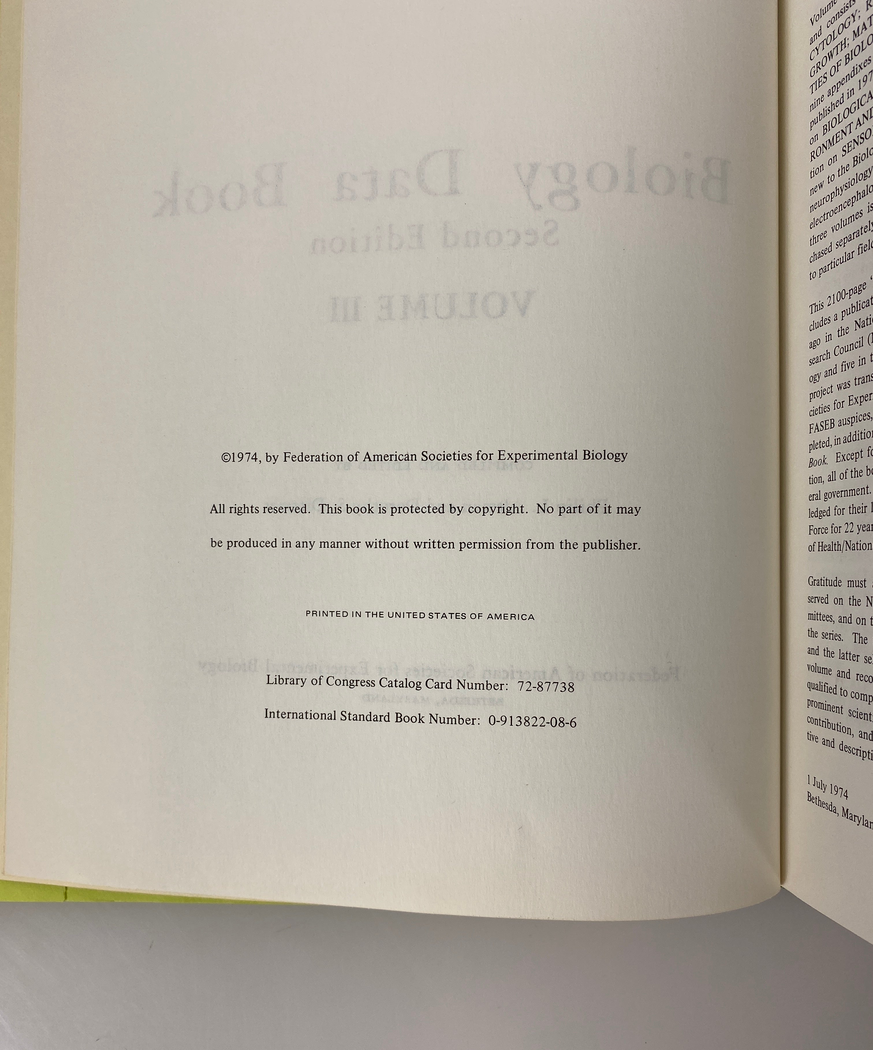 3 Volume Set: Biology Data Book by Altman/Dittmer 2nd Edition 1972-74 HC DJ