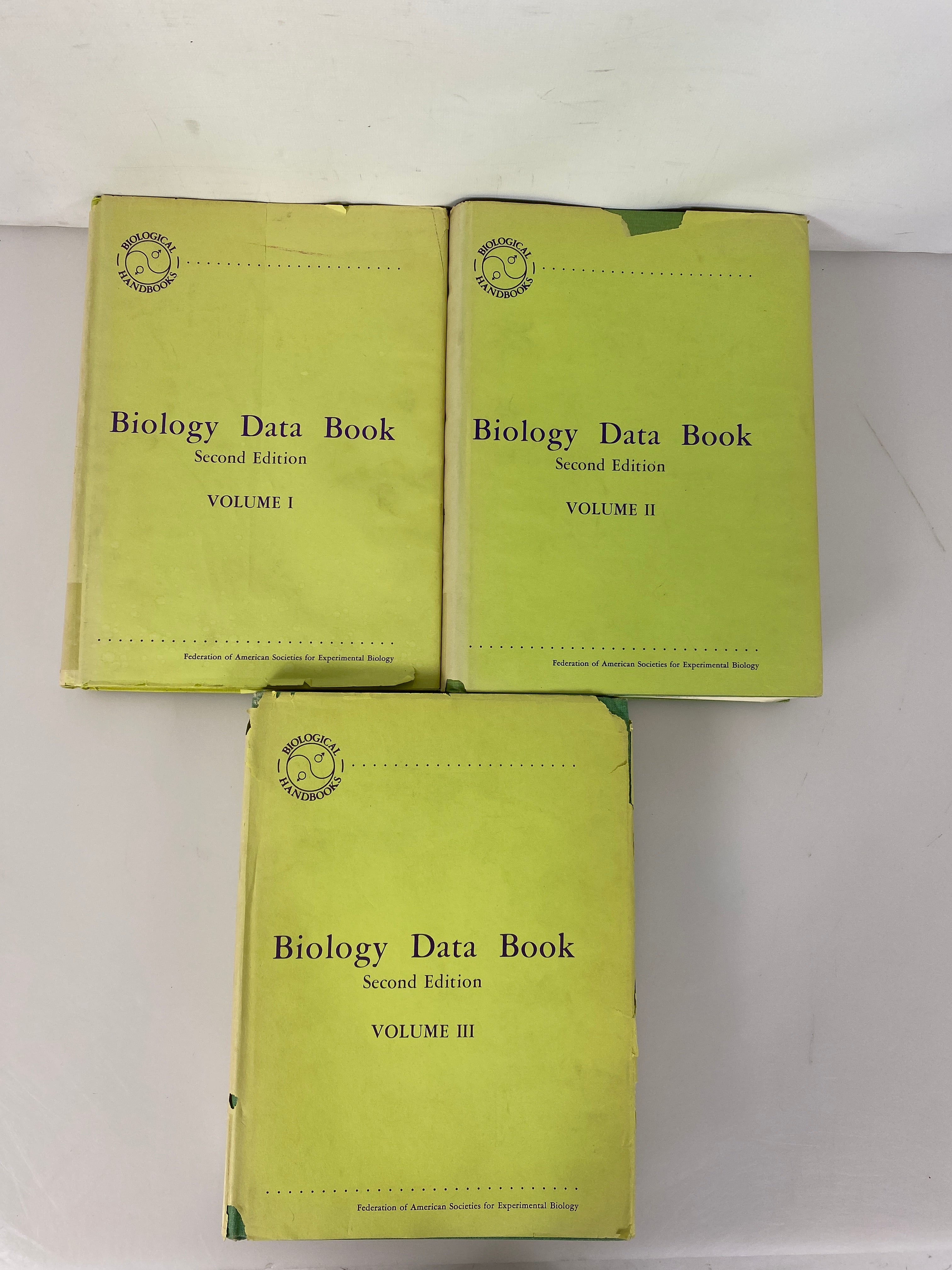3 Volume Set: Biology Data Book by Altman/Dittmer 2nd Edition 1972-74 HC DJ