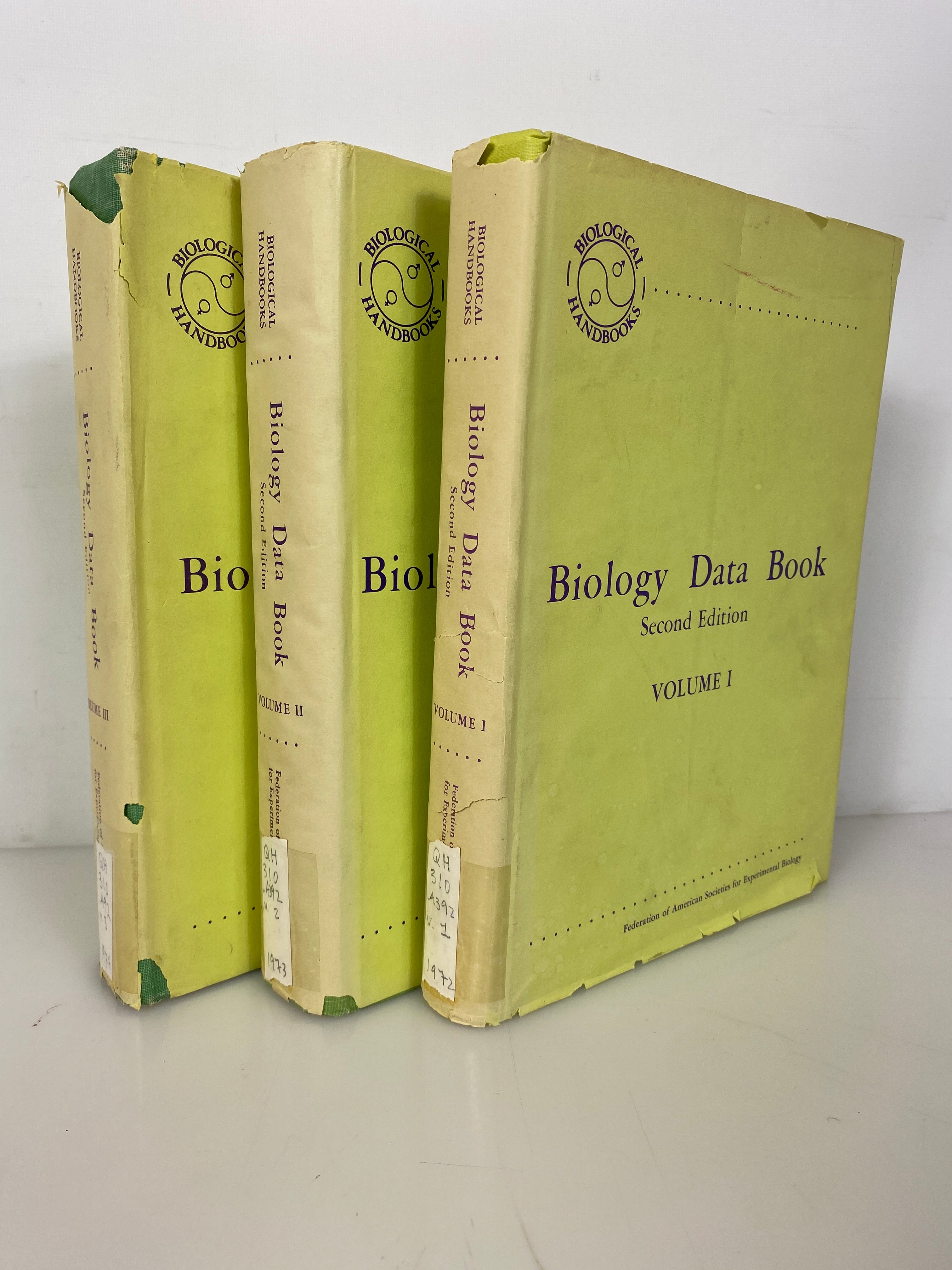 3 Volume Set: Biology Data Book by Altman/Dittmer 2nd Edition 1972-74 HC DJ
