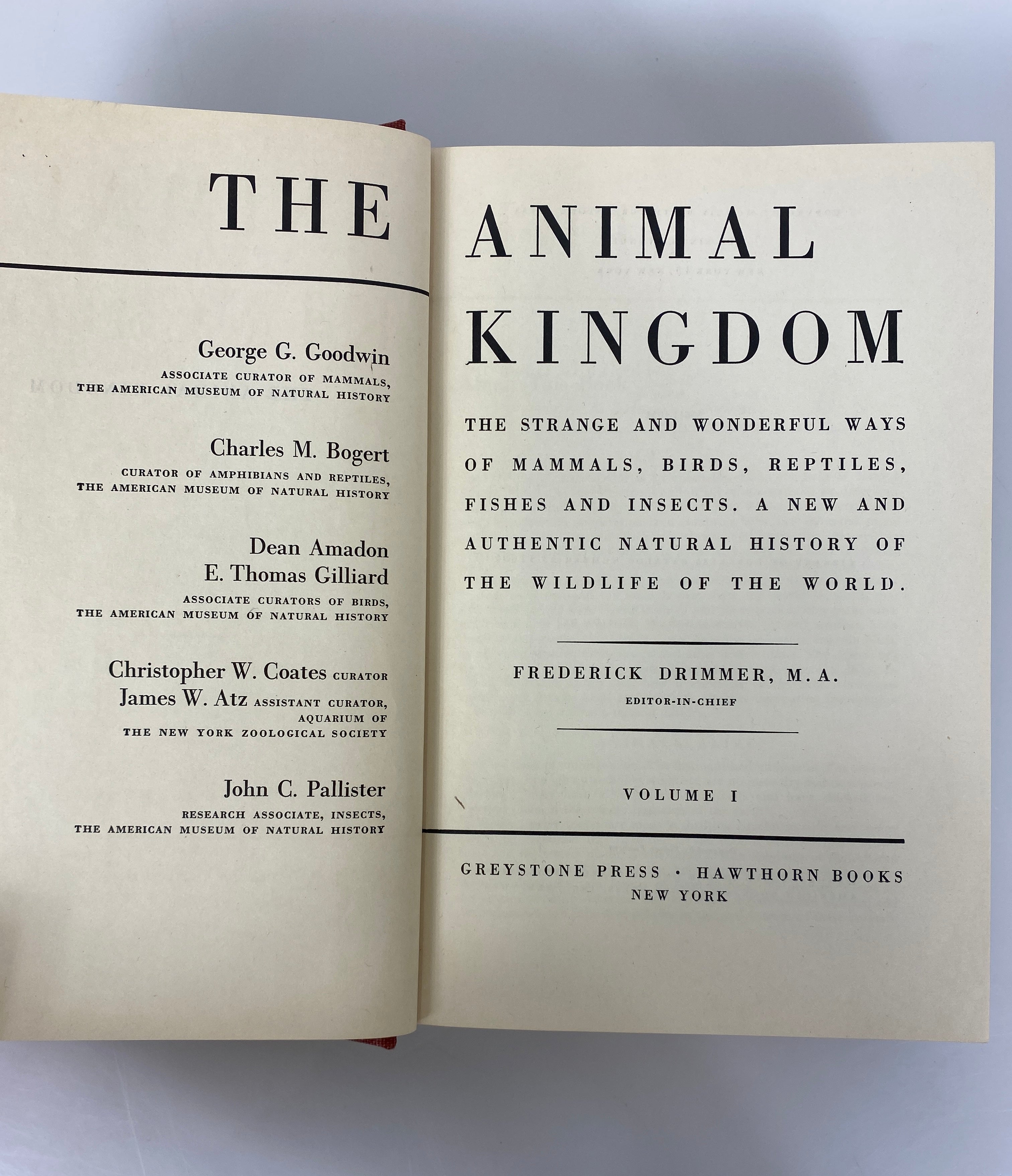 3 Volume Set: The Animal Kingdom by Frederick Drimmer 1954 Vintage HC