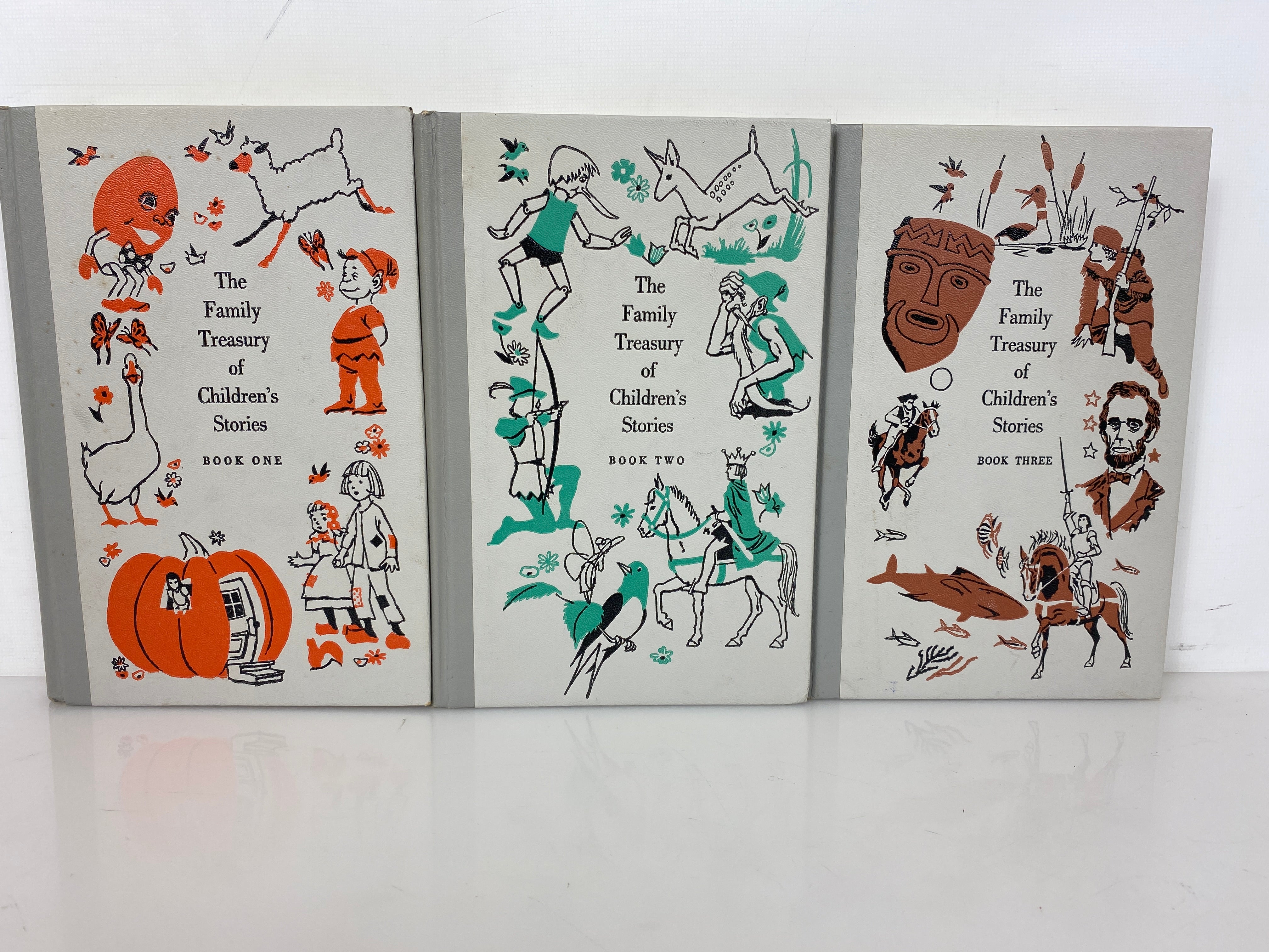 3 Volume Set: The Family Treasury of Children's Stories 1956 HC