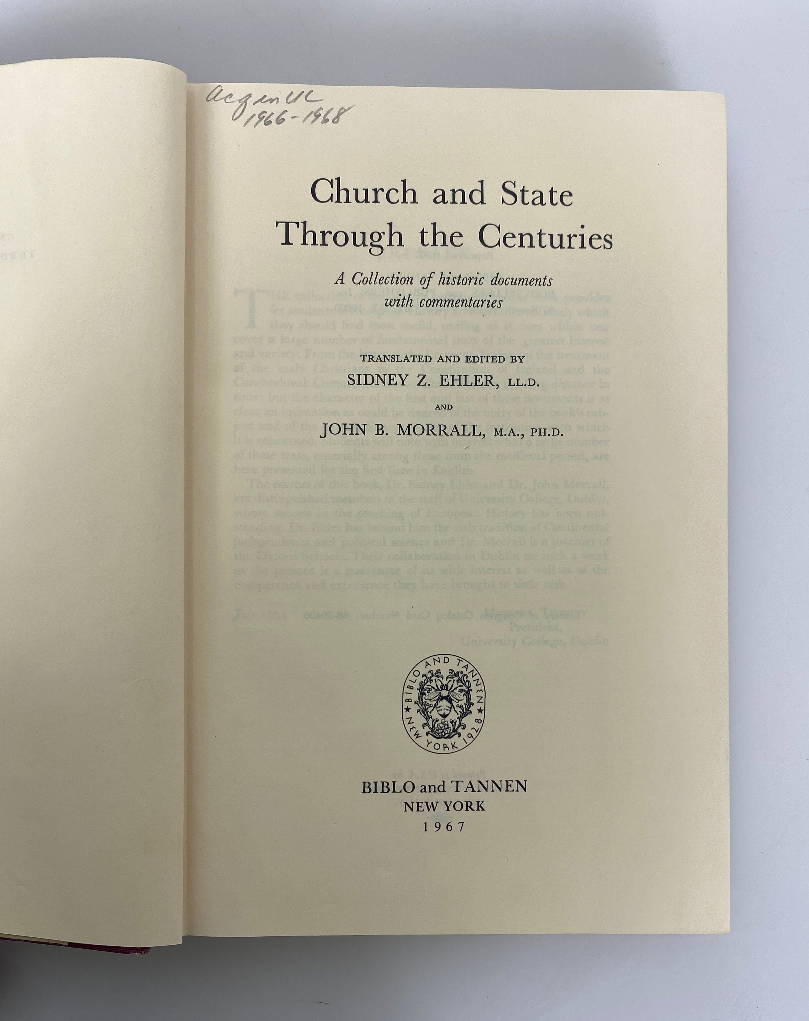 3 Volumes: Religion in America by Katz/Ehler/Anderson 1964-1970 Ex-Library HC