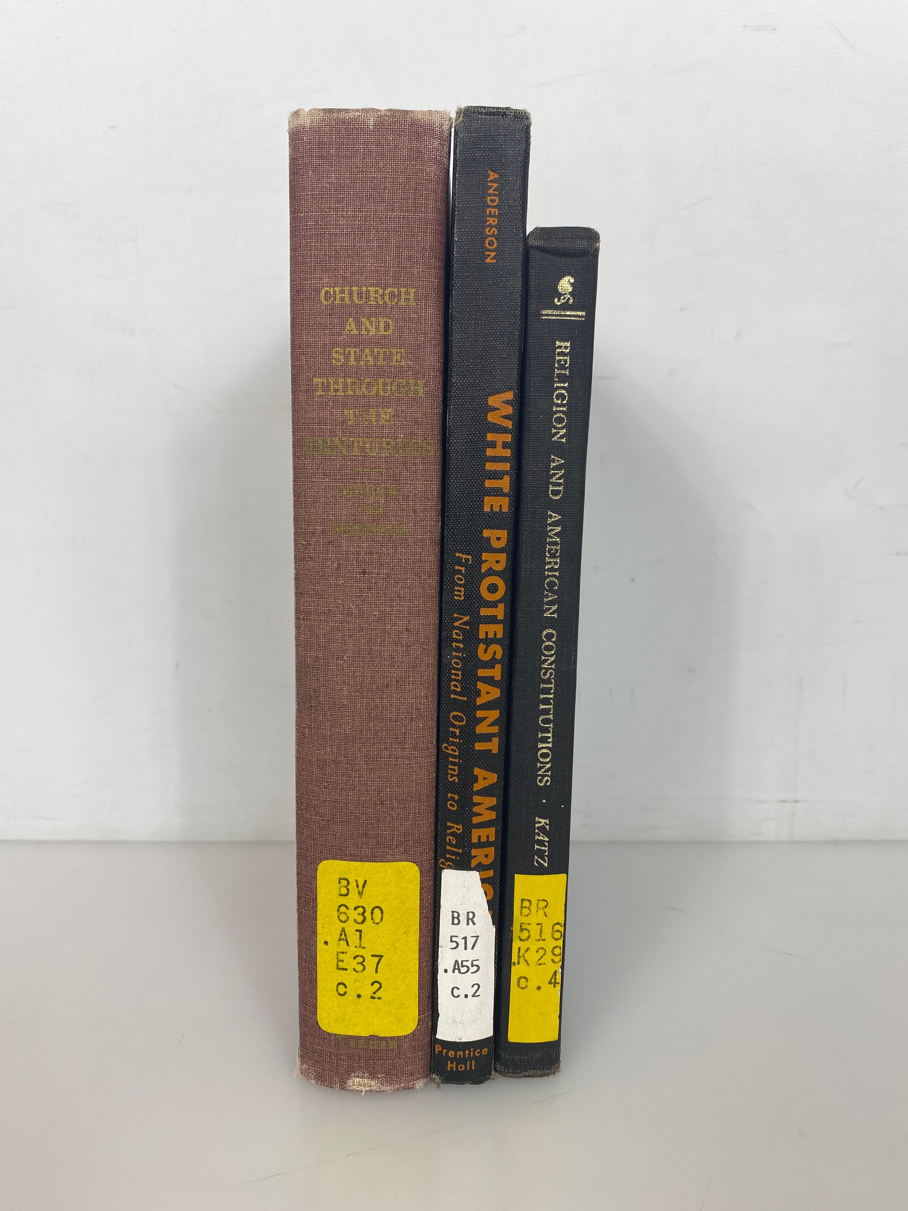 3 Volumes: Religion in America by Katz/Ehler/Anderson 1964-1970 Ex-Library HC