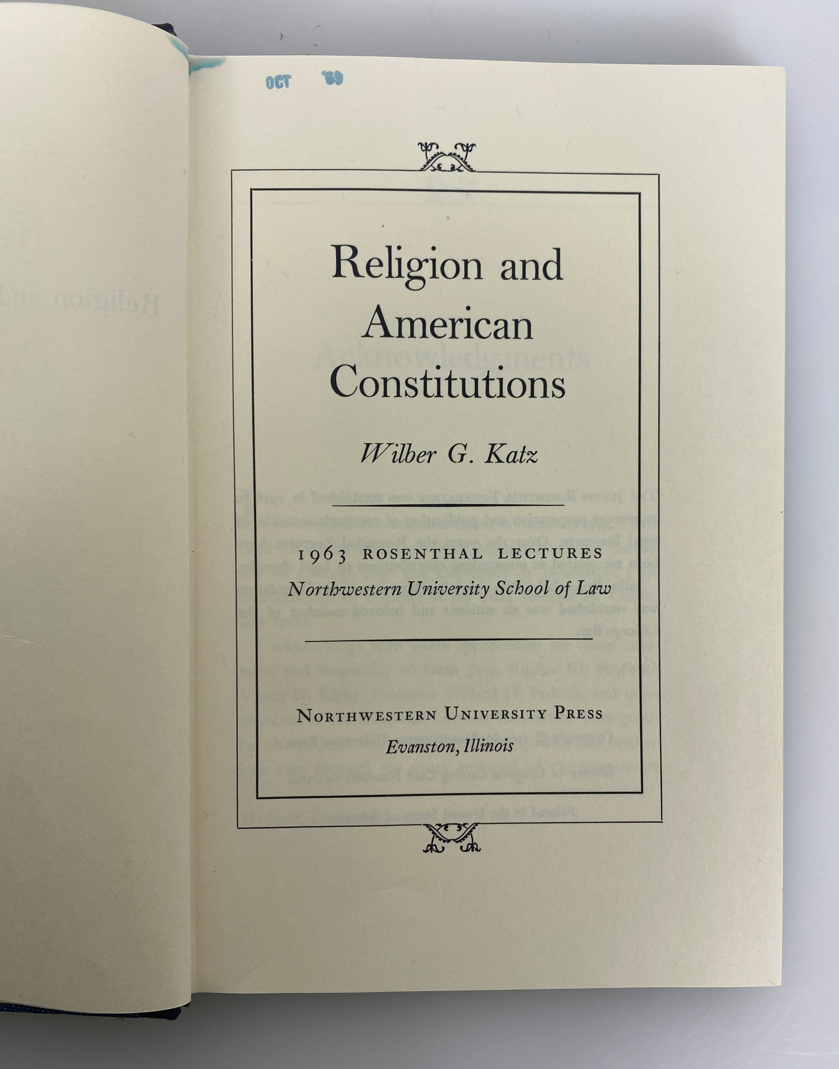 3 Volumes: Religion in America by Katz/Ehler/Anderson 1964-1970 Ex-Library HC