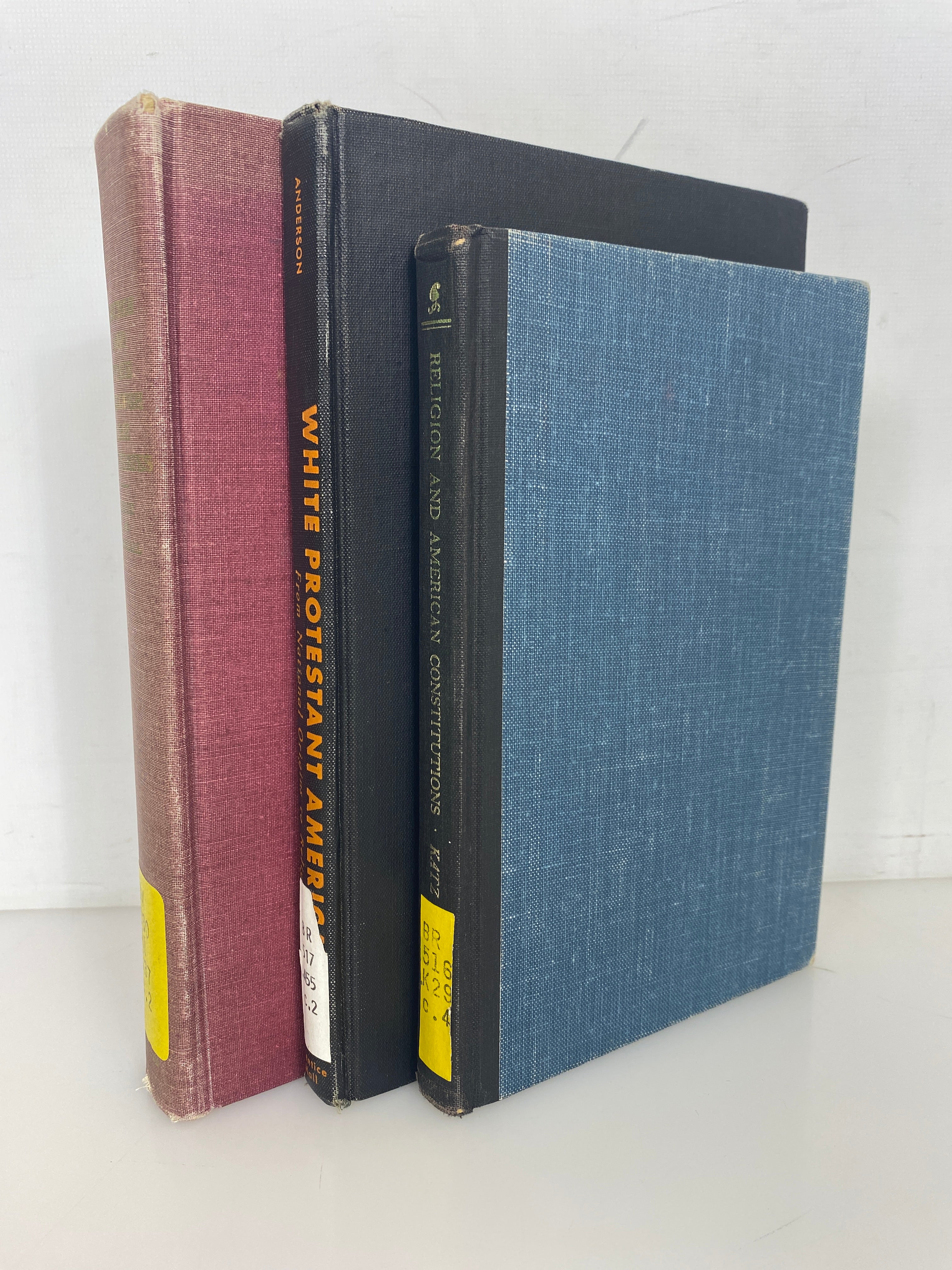 3 Volumes: Religion in America by Katz/Ehler/Anderson 1964-1970 Ex-Library HC