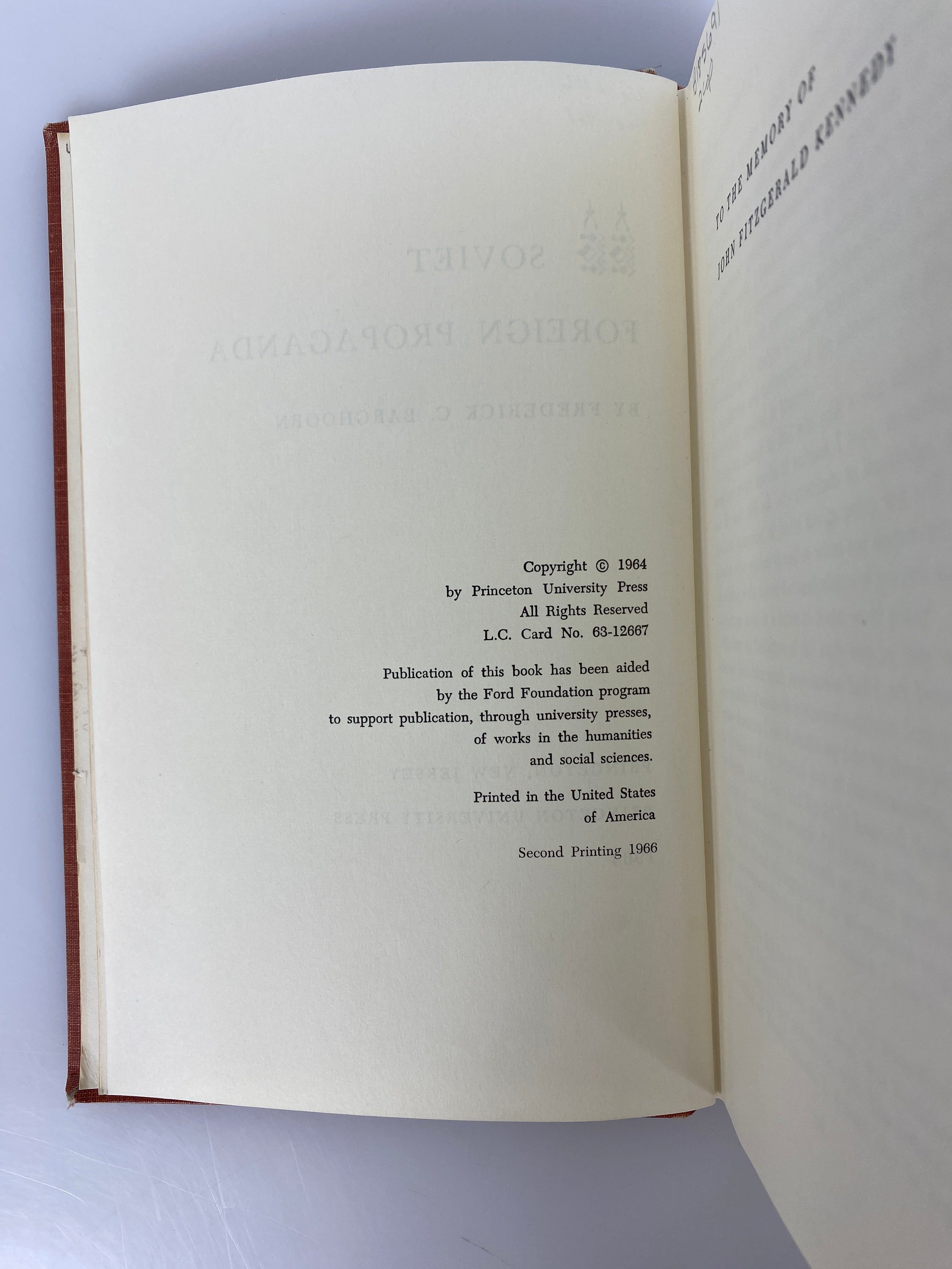 3 Volumes Soviet History by Frederick Barghoorn 1950-1966 Ex-Library HC