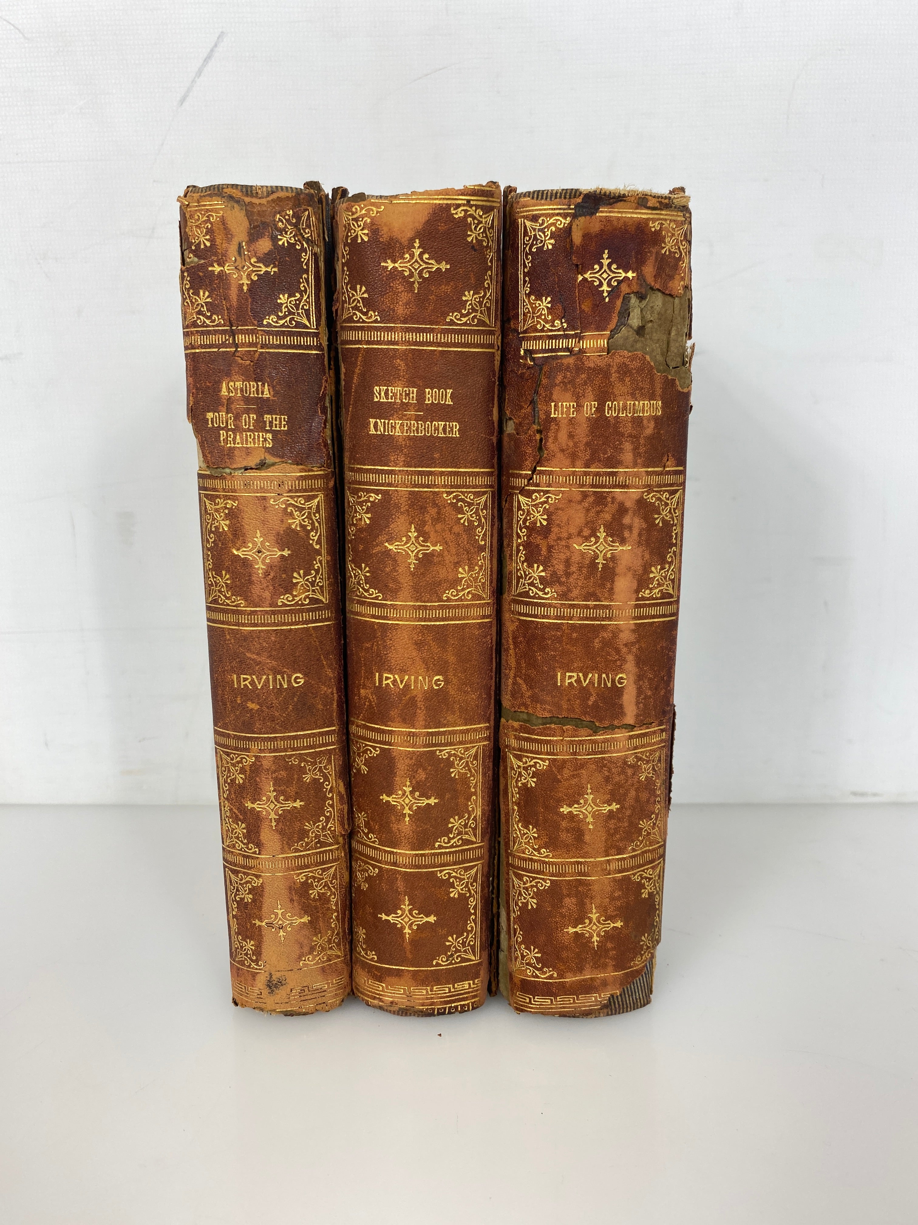 3 Volumes The Works of Washington Irving 1887 Columbus/Astoria/Knickerbocker HC