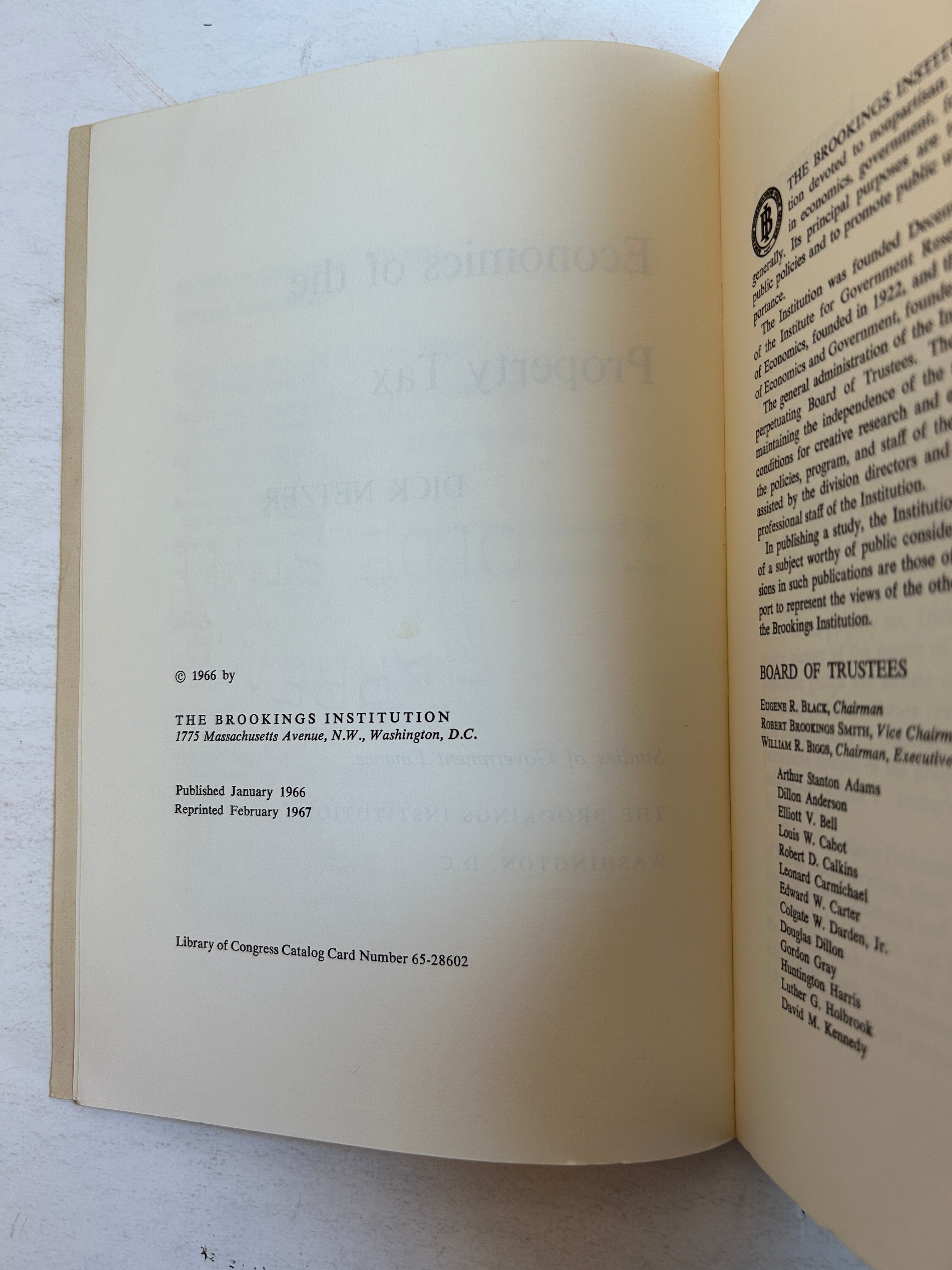 3 Vtg Brookings Institution SC: Fiscal Federalism/Property Tax/Fiscal Relations
