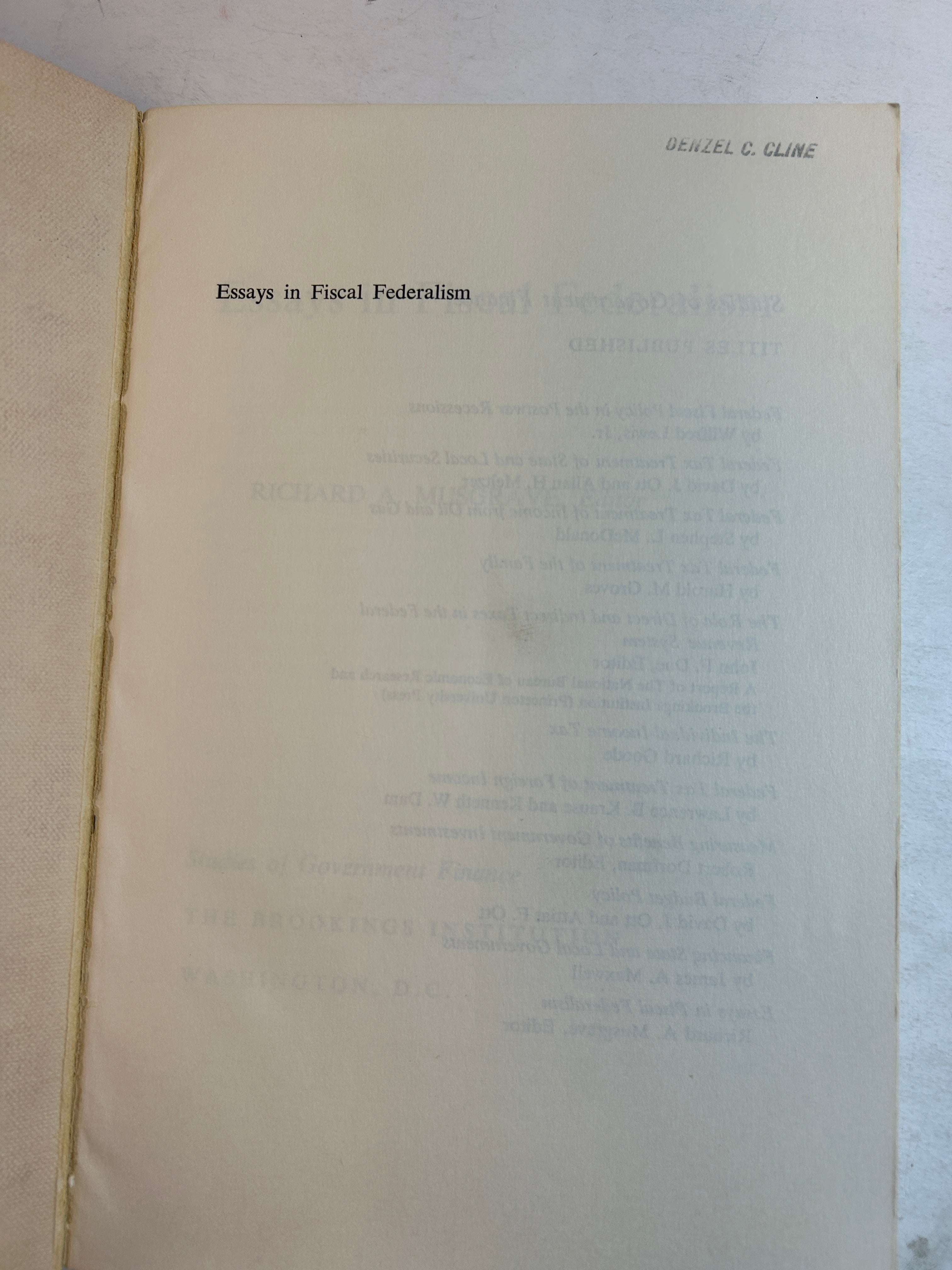 3 Vtg Brookings Institution SC: Fiscal Federalism/Property Tax/Fiscal Relations