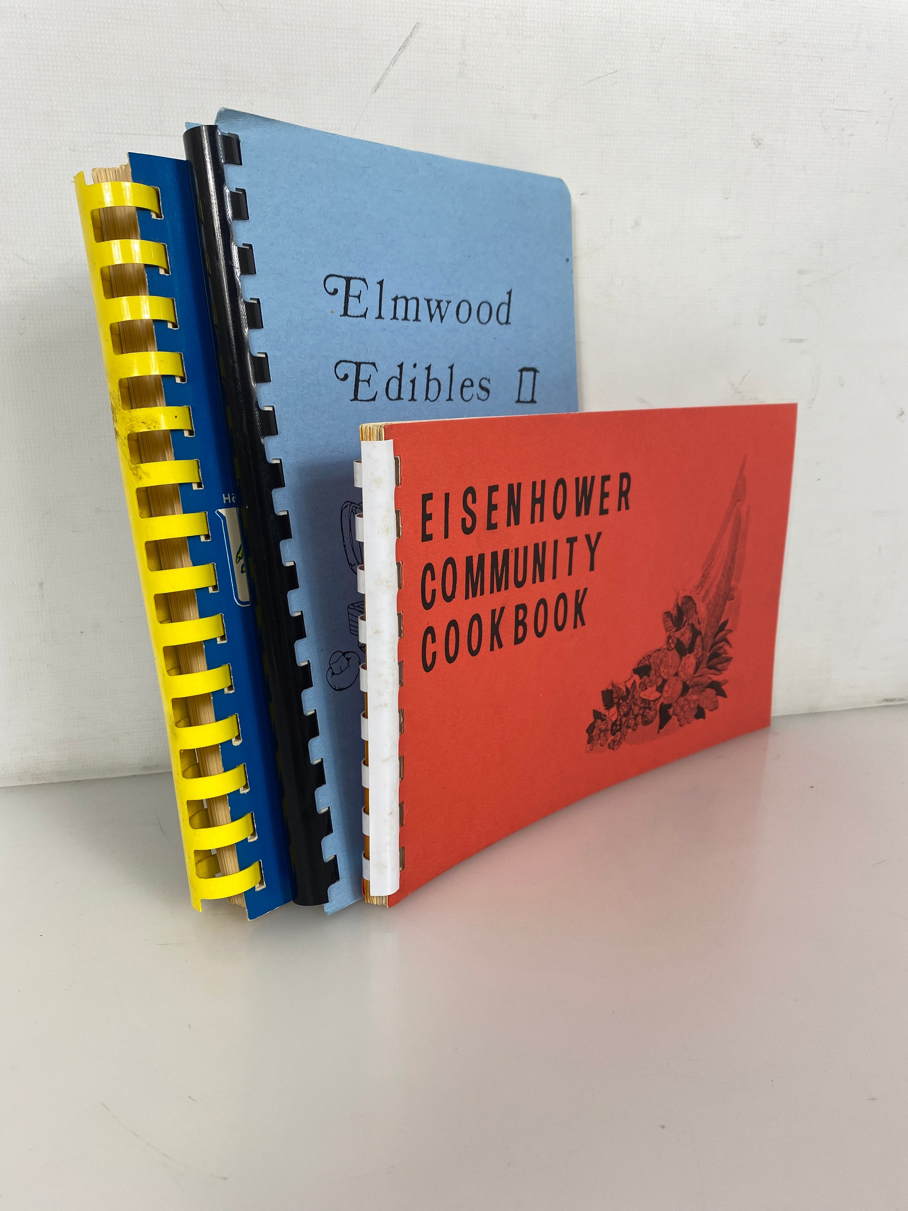 3 Vtg Cookbooks: Daughters of Sweden/Elmwood Elementary/Eisenhower Community