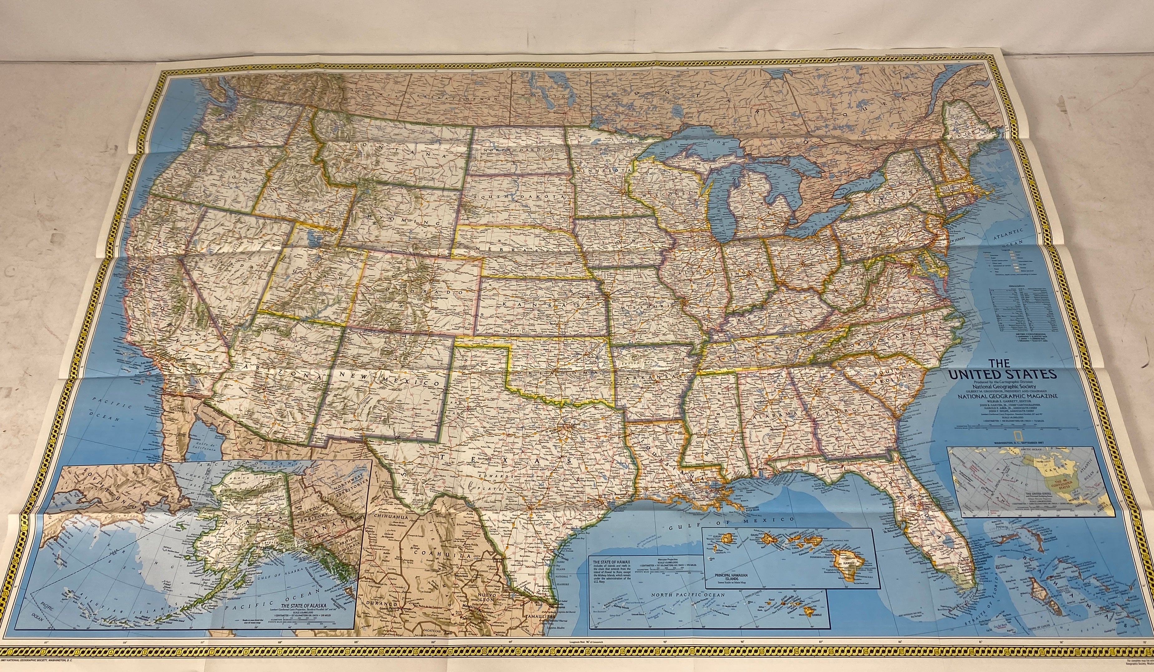 3 Vtg Nat Geo US Wall Maps incl Portrait USA/Territorial Growth of the US