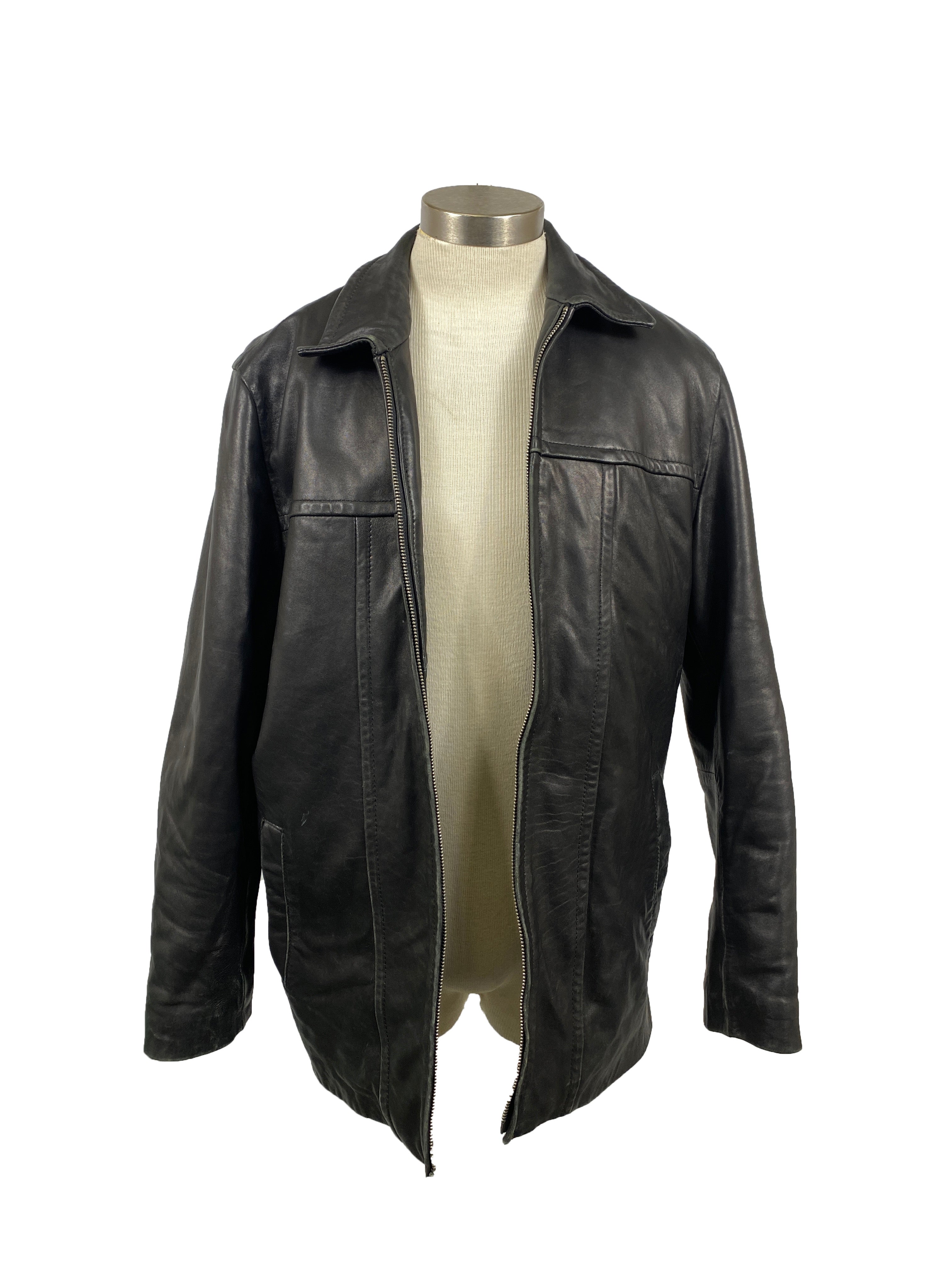 Vintage Wilsons Leather Jacket Black Men's Size L