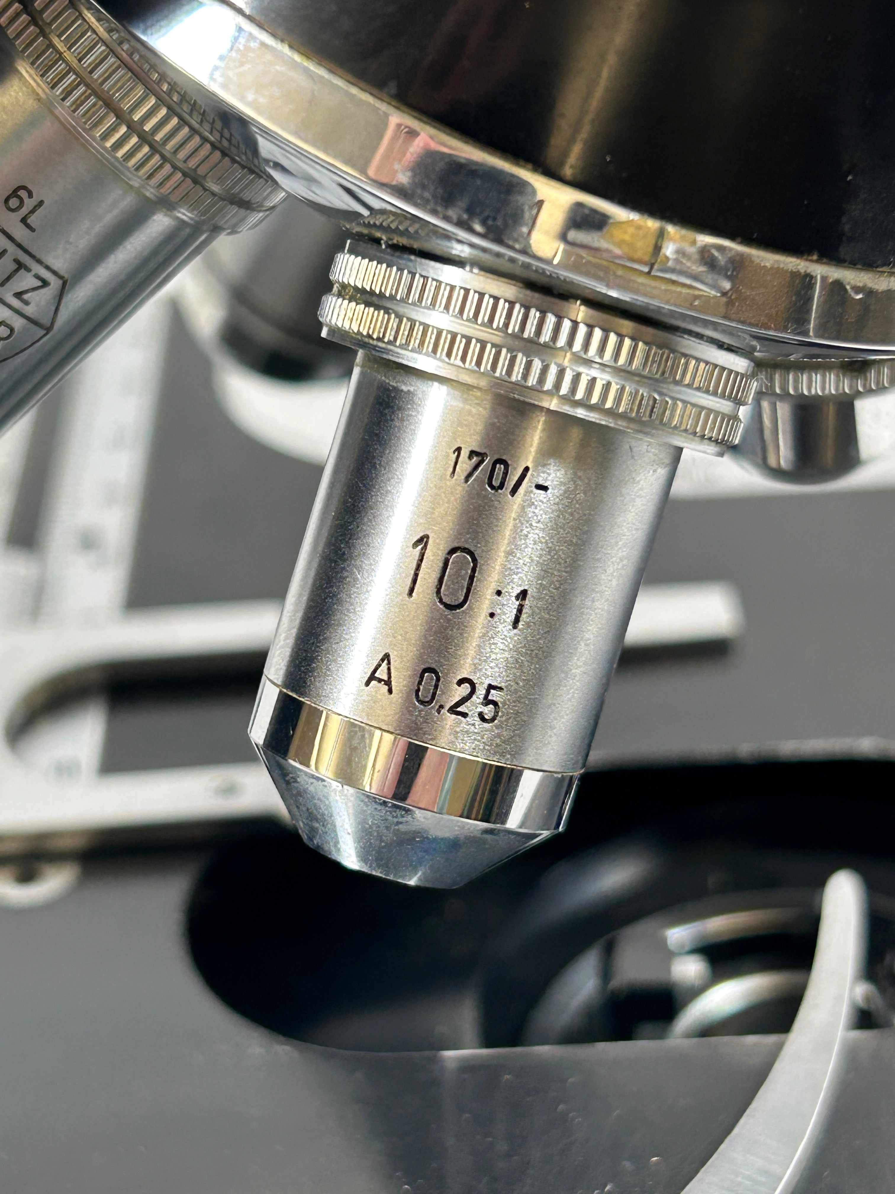 Vintage Leitz Laborlux II Binocular Microscope with Wood Case