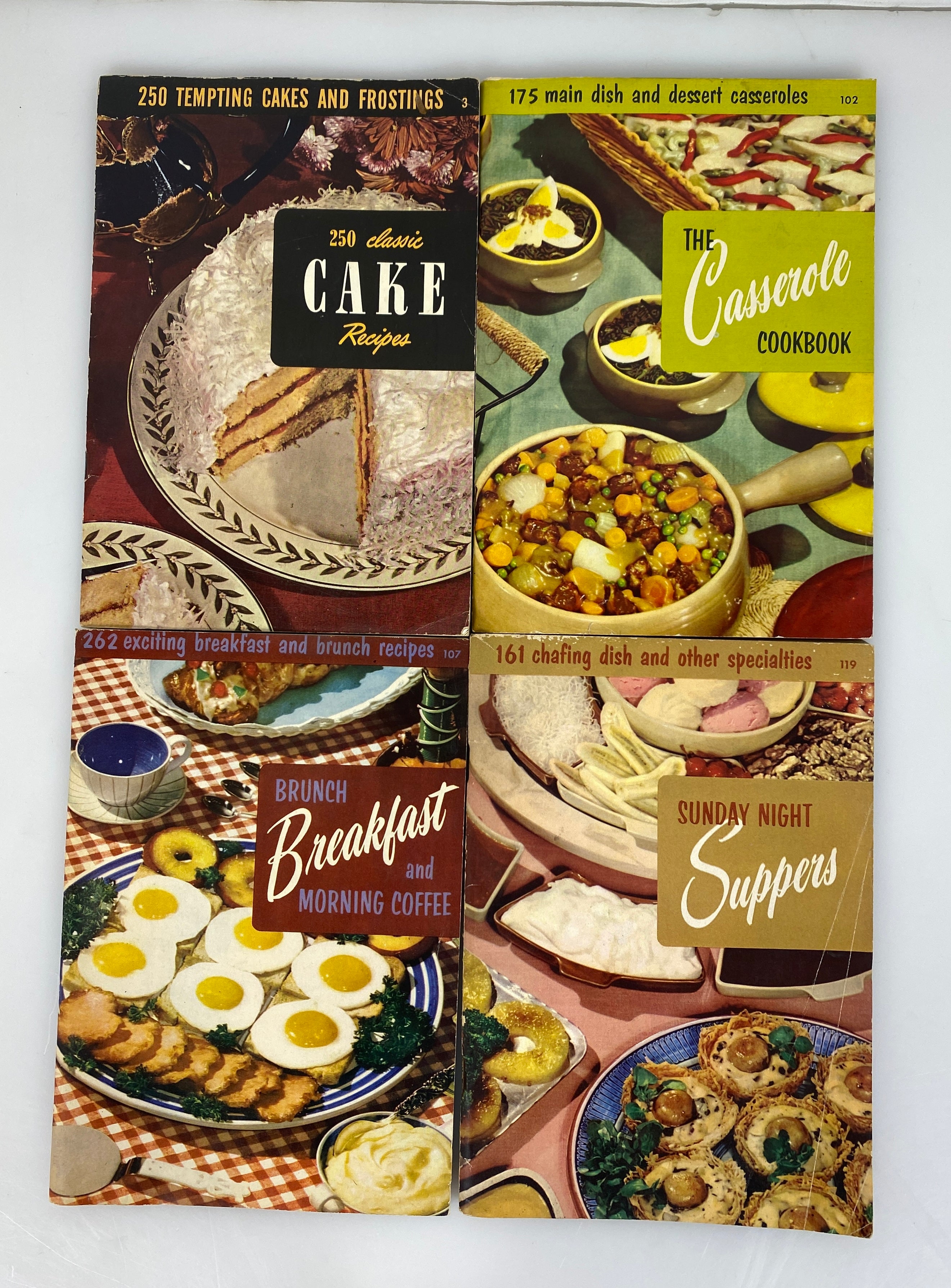 4 Culinary Arts Institute Recipe Books: Cake/Casserole/Breakfast/Sunday Suppers