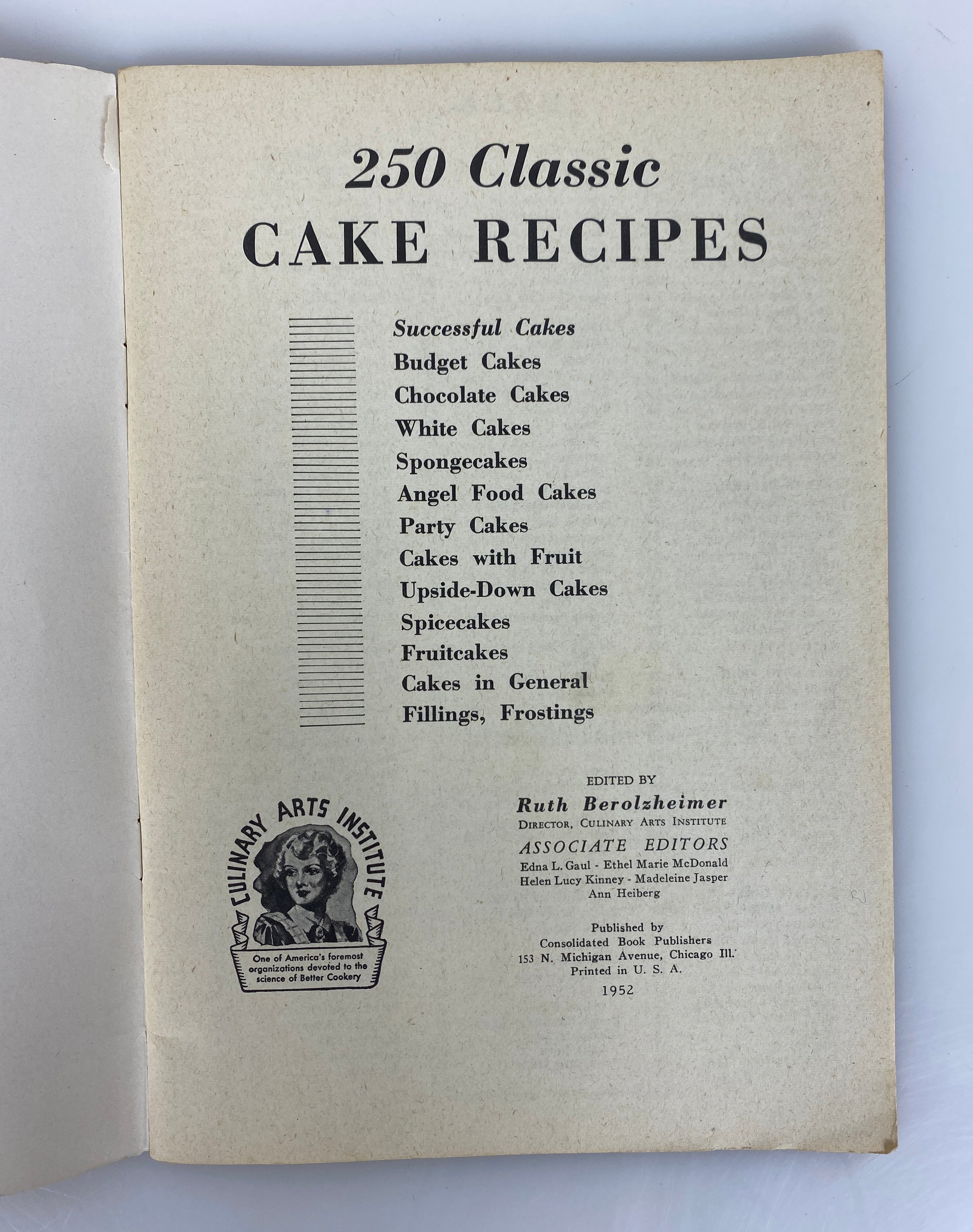 4 Culinary Arts Institute Recipe Books: Cake/Casserole/Breakfast/Sunday Suppers